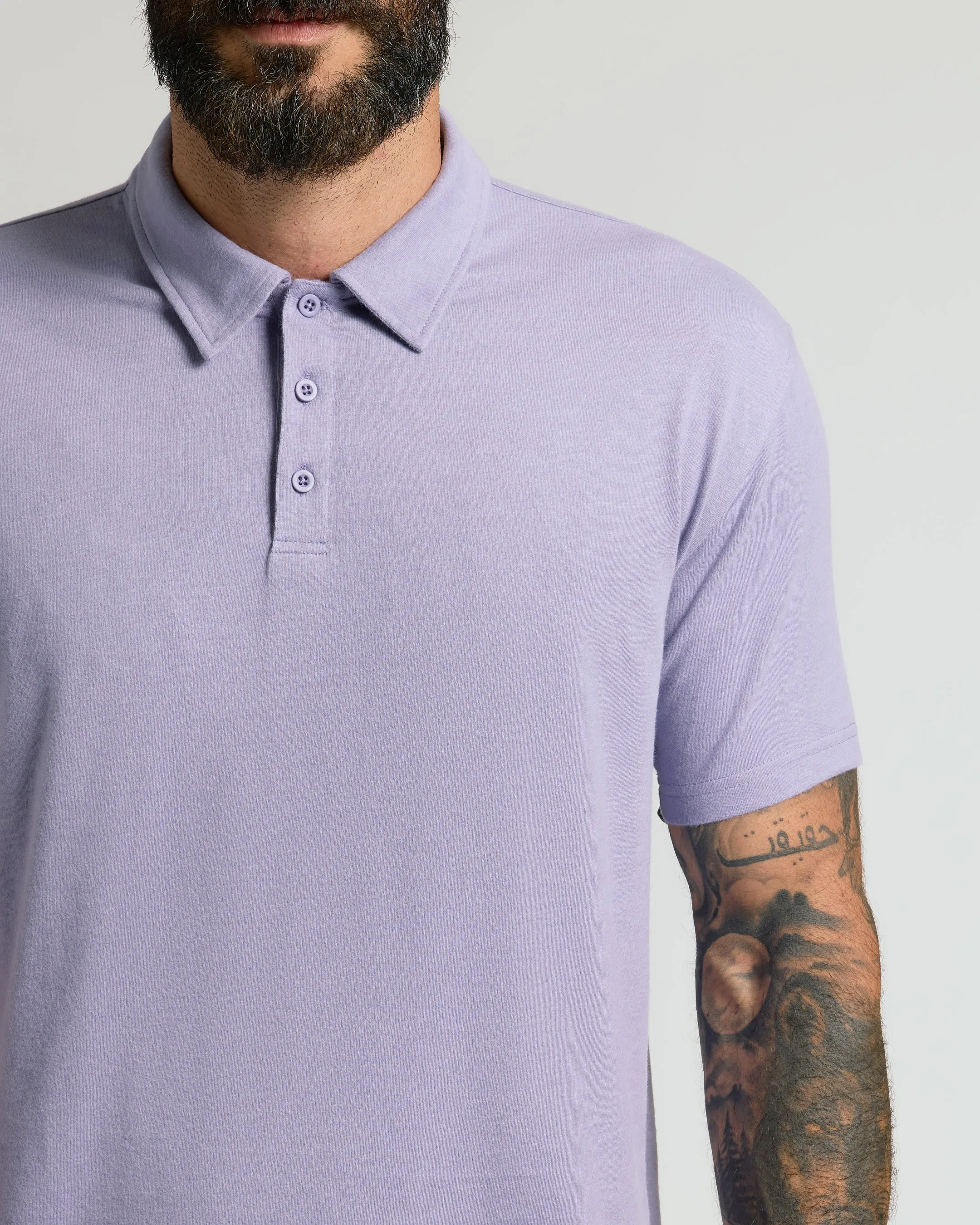 Heather Dark Orchid Short Sleeve Polo sold by True Classic product image thumbnail 4