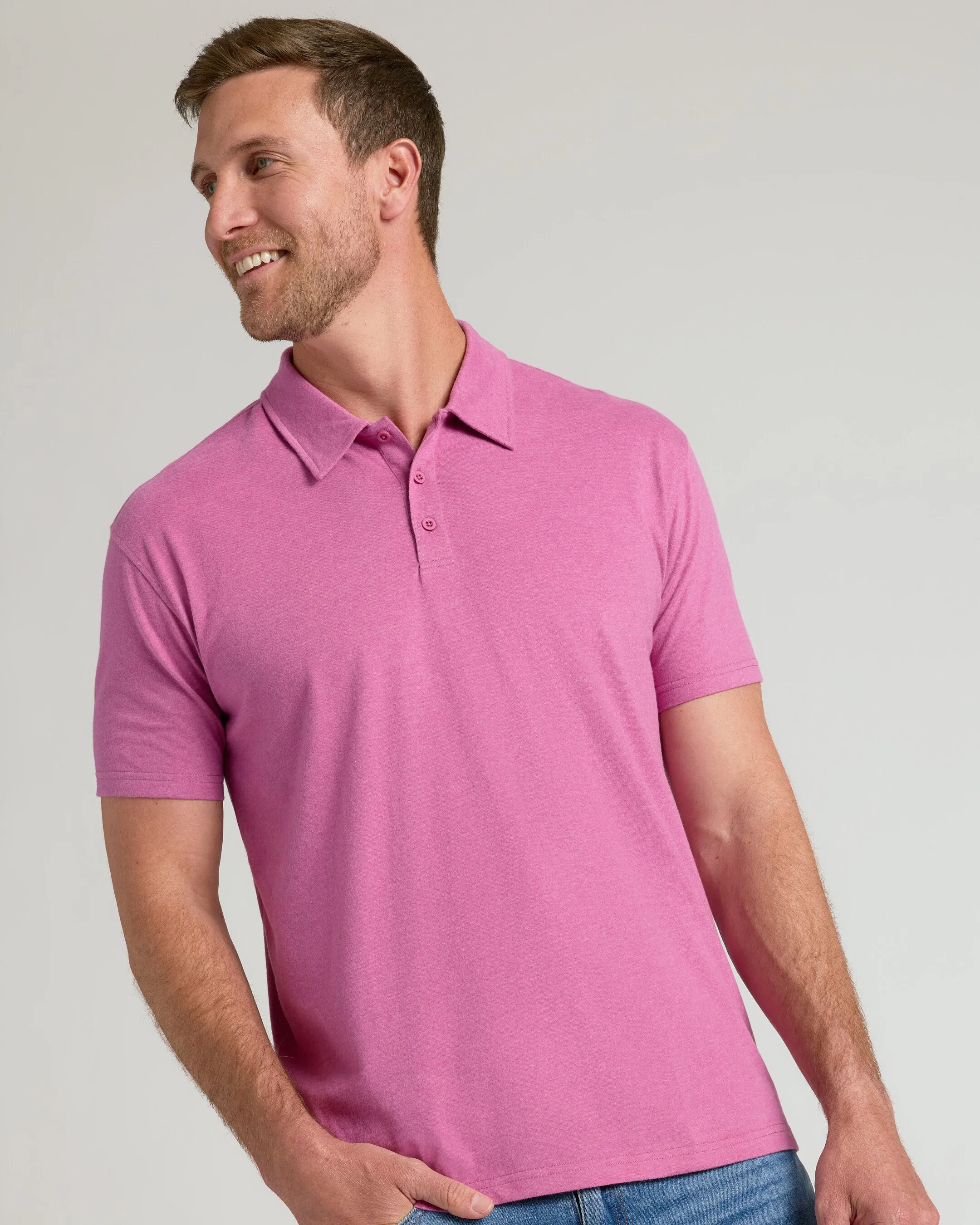 Heather Magenta Classic Polo sold by True Classic product image thumbnail 4