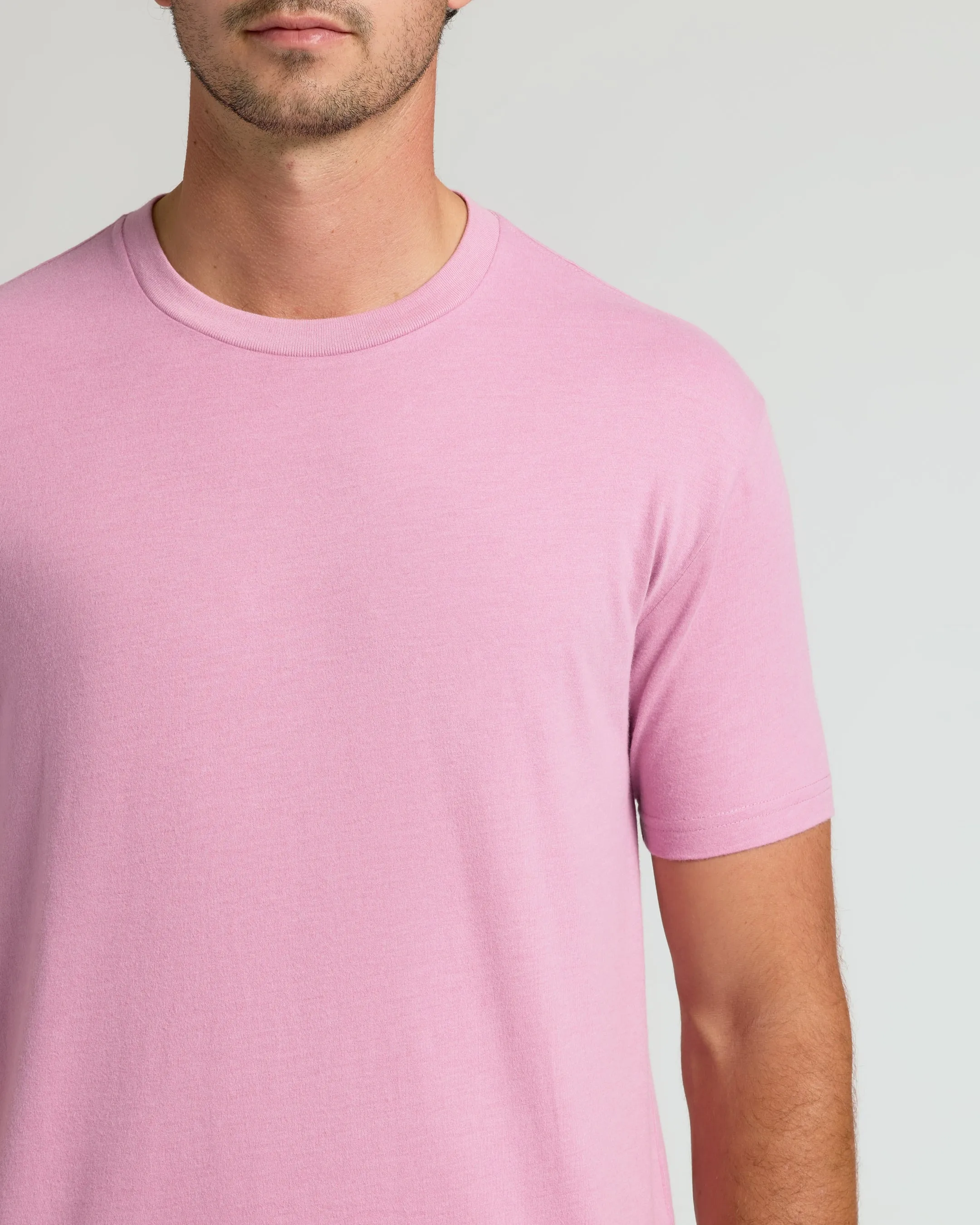 Heather Mauve Tall Straight Hem Crew Neck T-Shirt sold by True Classic product image thumbnail 5