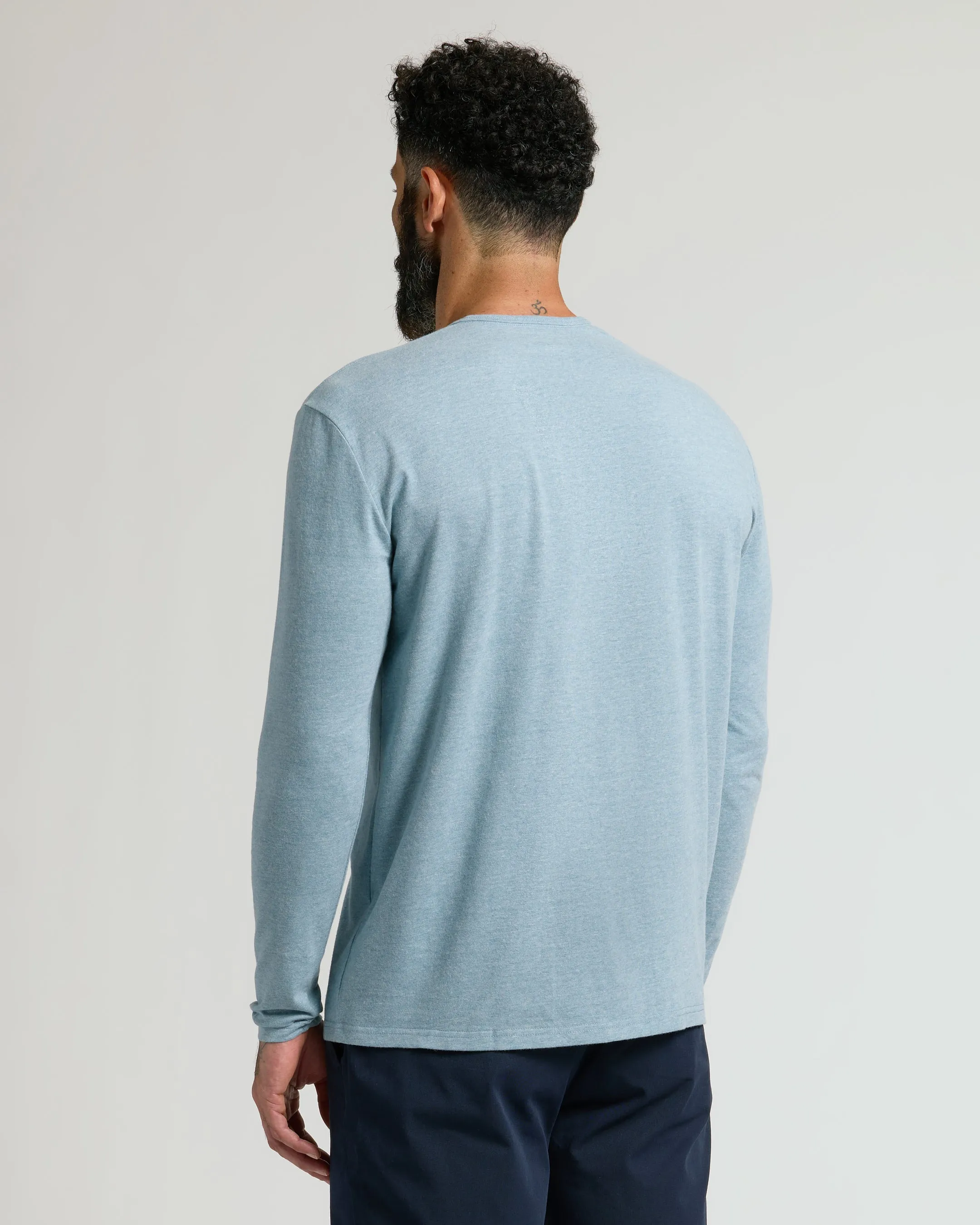 Heather Sapphire Classic Long Sleeve Henley sold by True Classic product image thumbnail 3