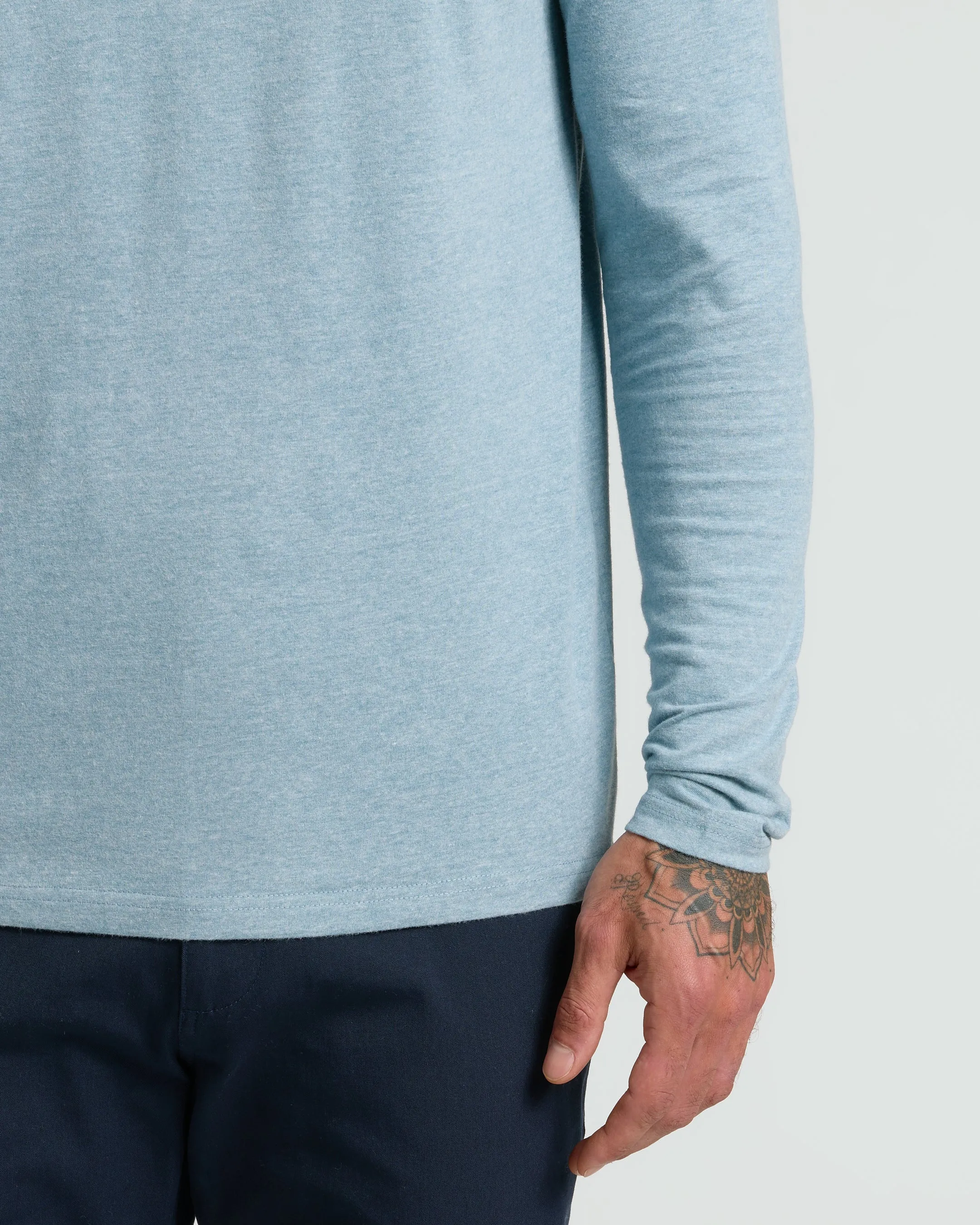 Heather Sapphire Classic Long Sleeve Henley sold by True Classic product image thumbnail 5