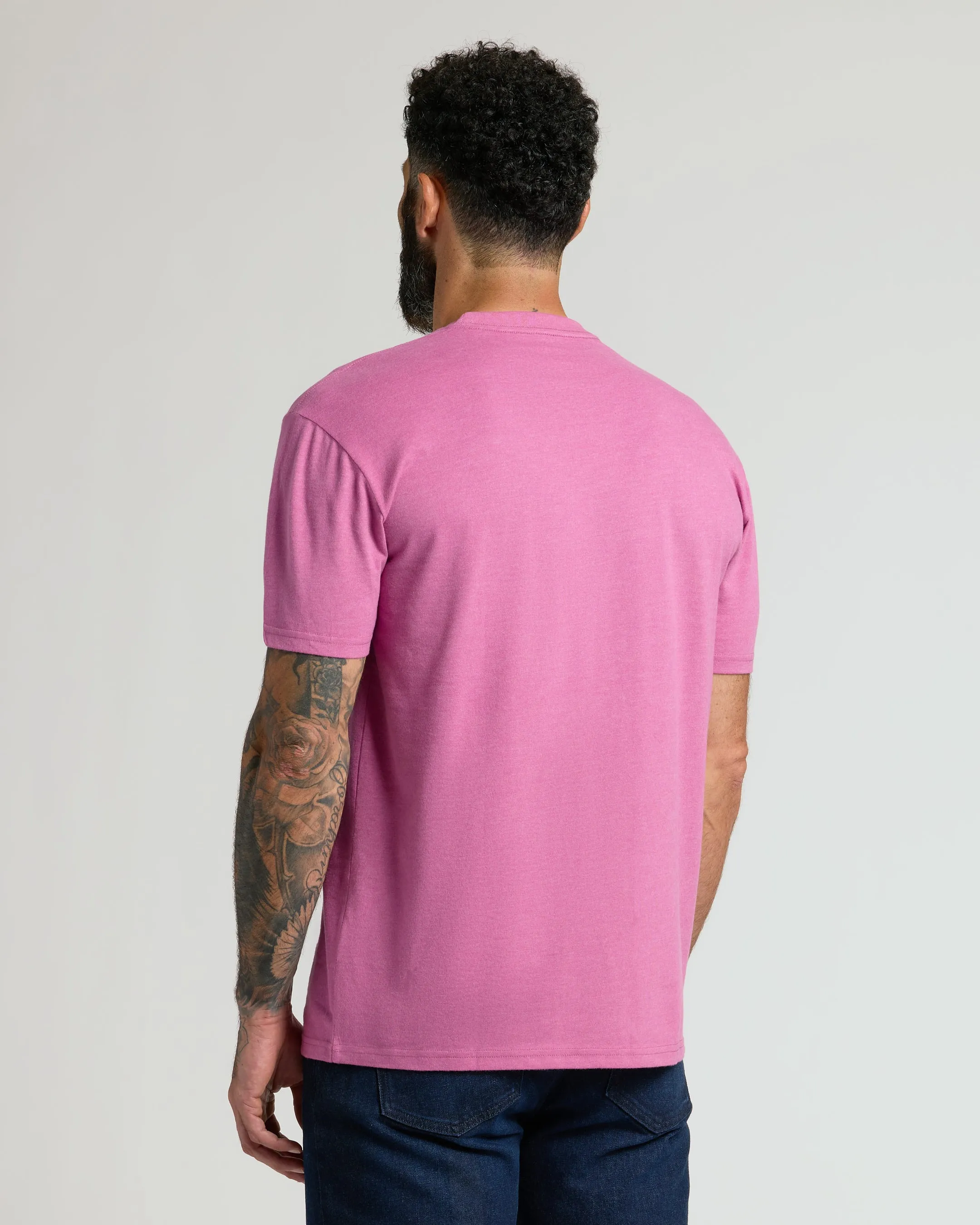 Heather Magenta Classic Crew Neck sold by True Classic product image thumbnail 3