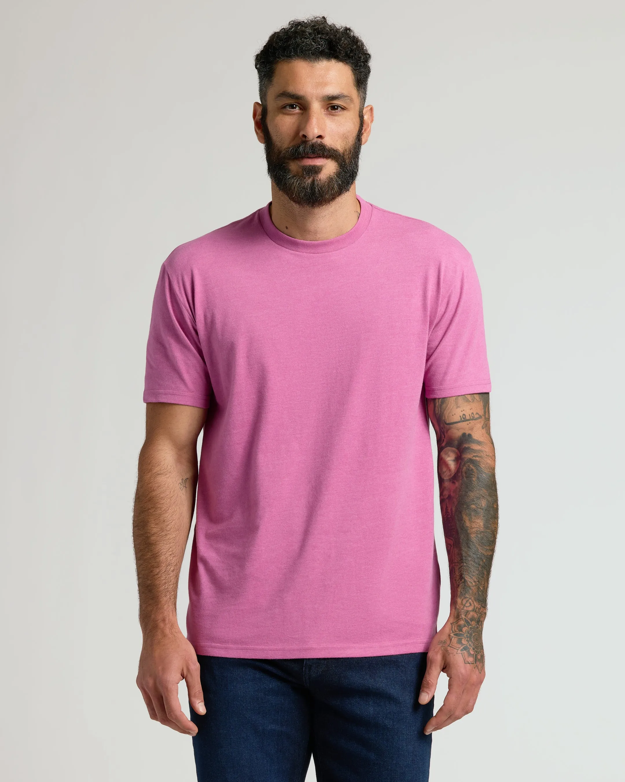 Heather Magenta Classic Crew Neck sold by True Classic