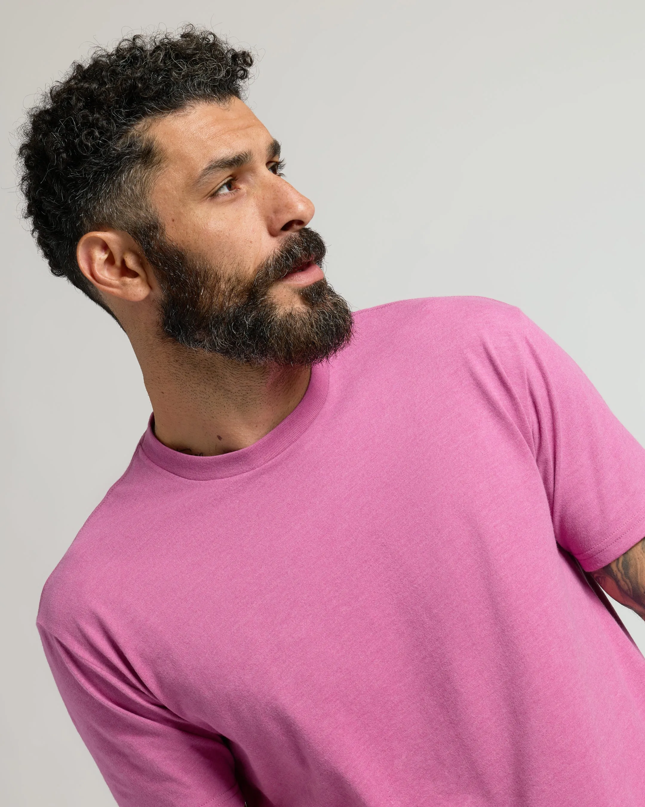 Heather Magenta Classic Crew Neck sold by True Classic product image thumbnail 5