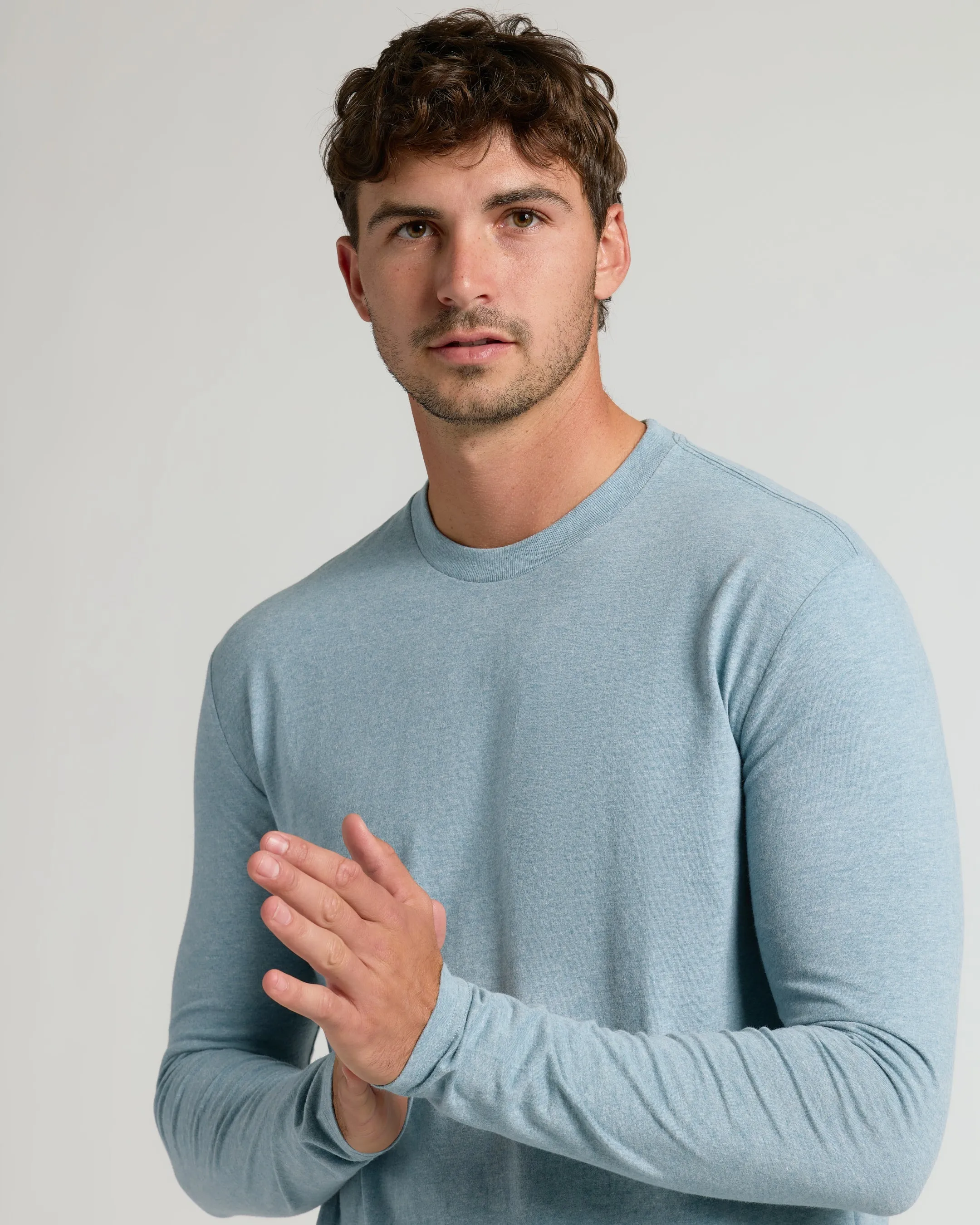 Heather Sapphire Tall Long Sleeve T-Shirt sold by True Classic product image thumbnail 4
