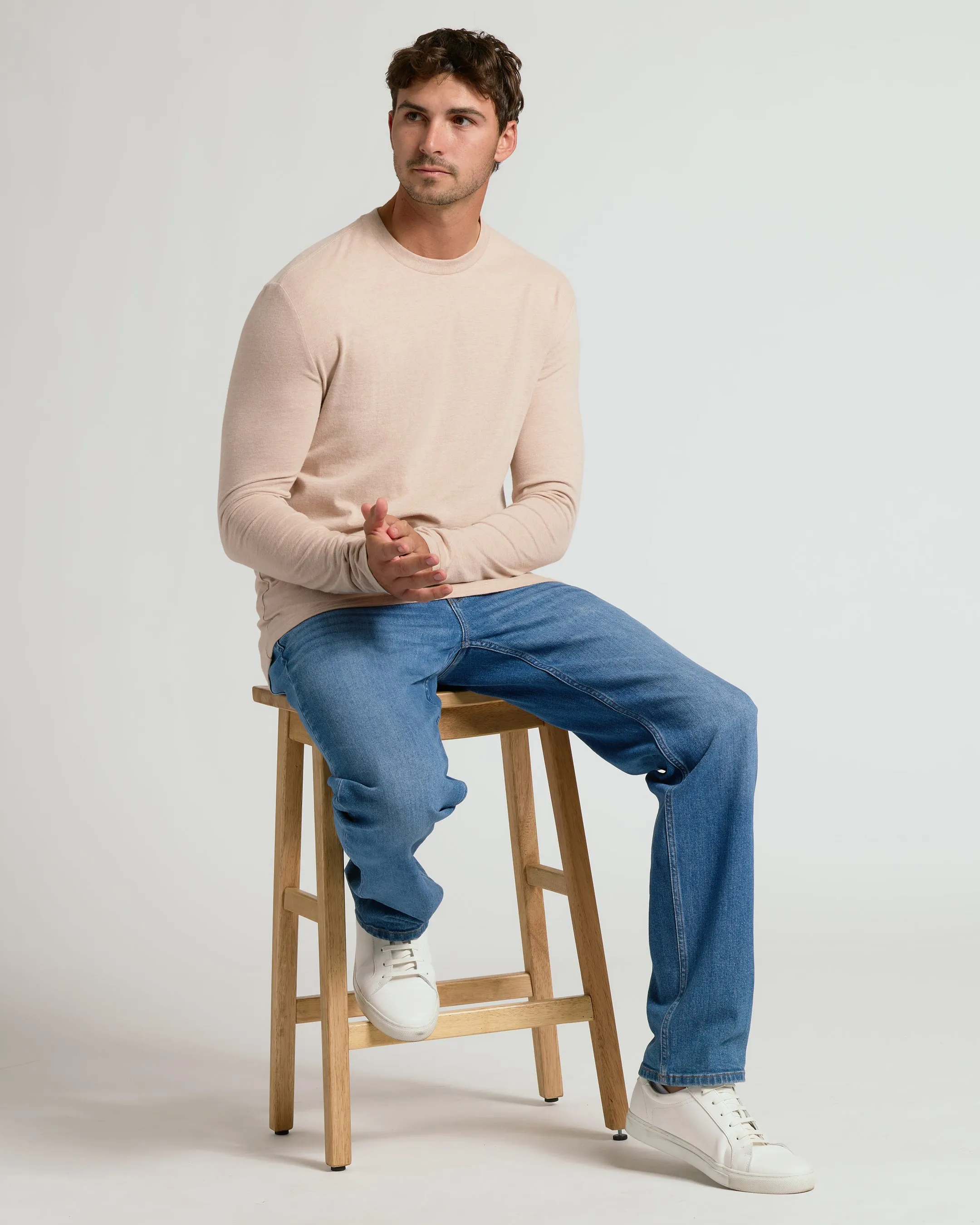 Heather Camel Tall Long Sleeve T-Shirt sold by True Classic product image thumbnail 4