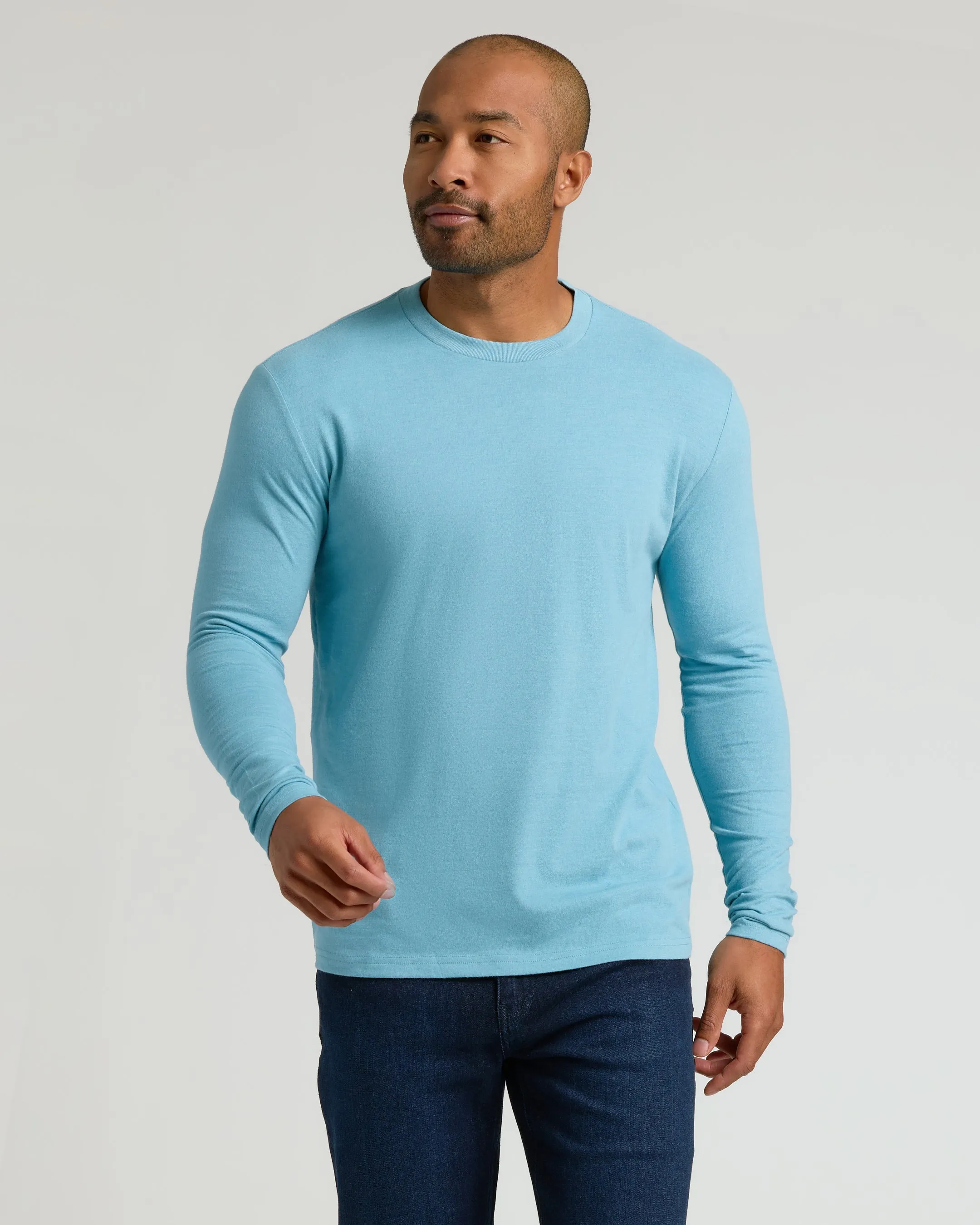 Heather Voyager Classic Long Sleeve Crew Neck sold by True Classic product image thumbnail 4