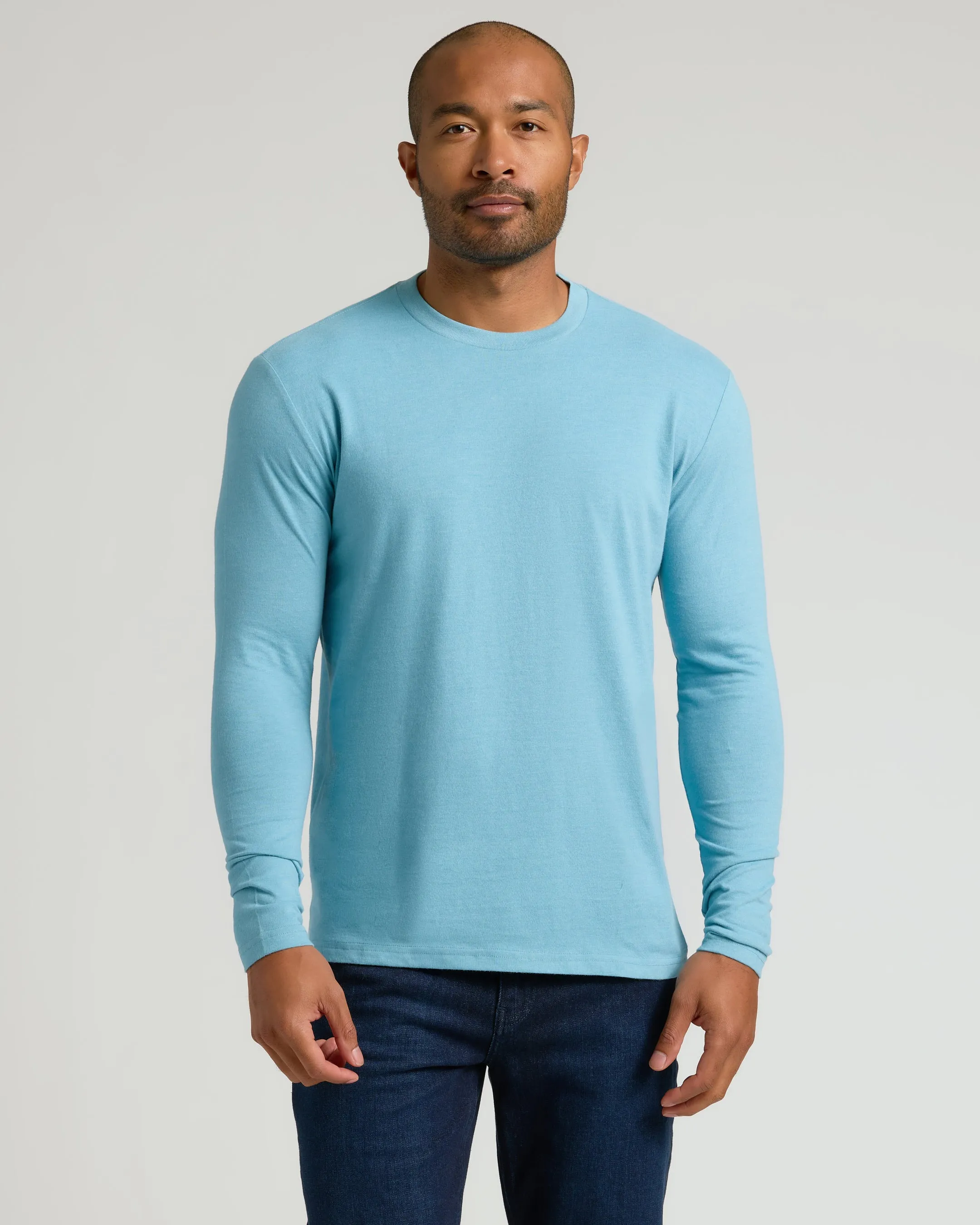 Heather Voyager Classic Long Sleeve Crew Neck sold by True Classic