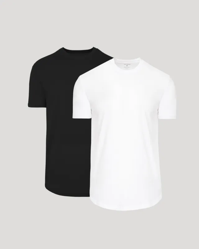 Black & White Curved Hem Classic Crew Neck 2-Pack sold by True Classic