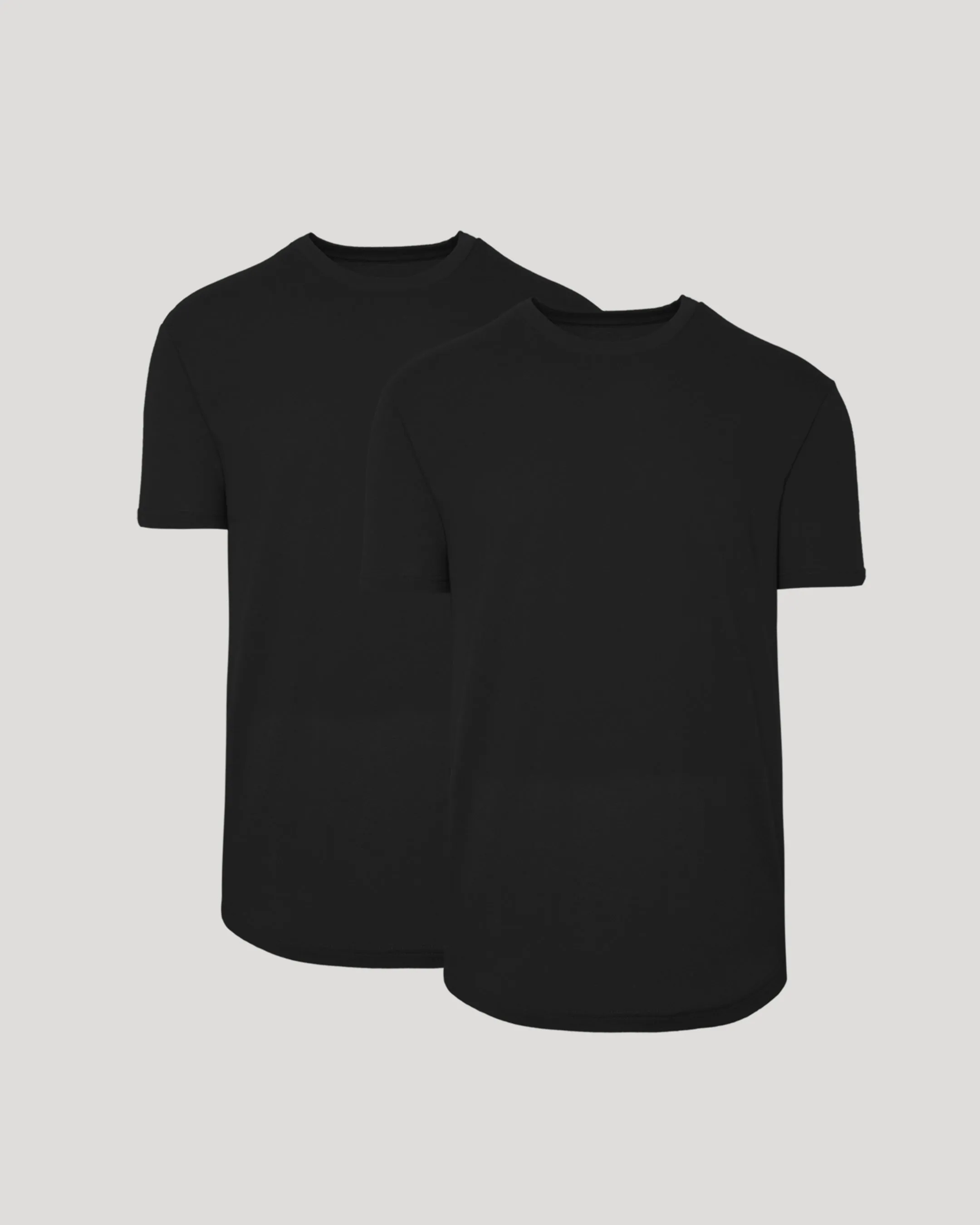 Black Curved Hem Classic Crew Neck 2-Pack sold by True Classic