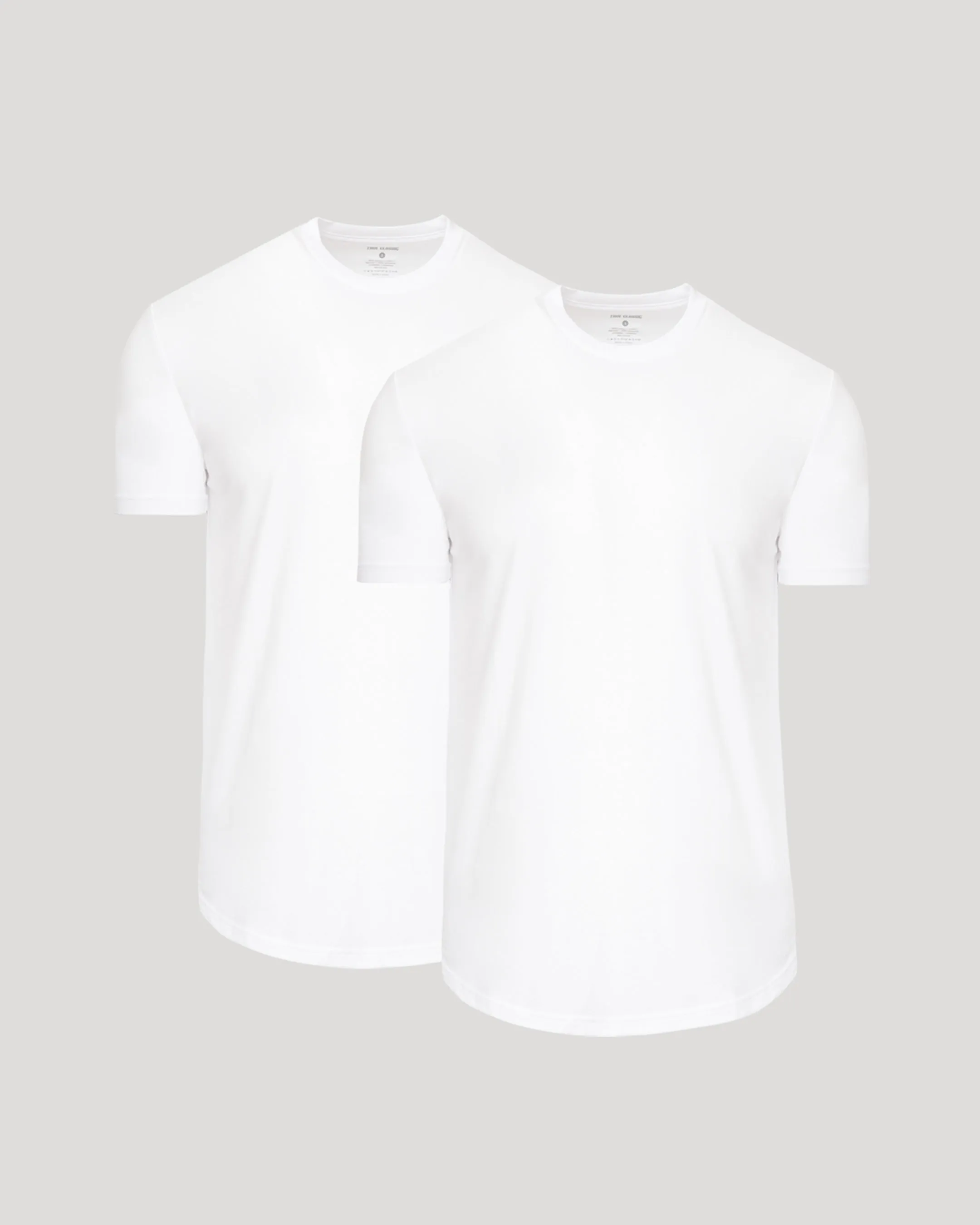 White Curved Hem Classic Crew Neck 2-Pack sold by True Classic