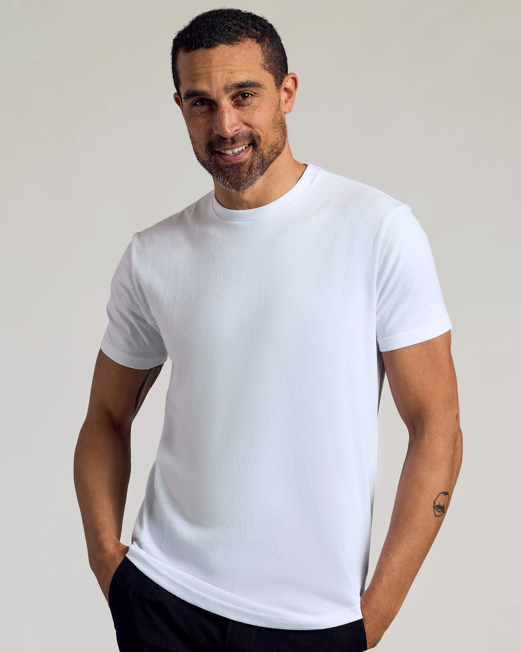 White Curved Hem Classic Crew Neck 2-Pack sold by True Classic product image thumbnail 4