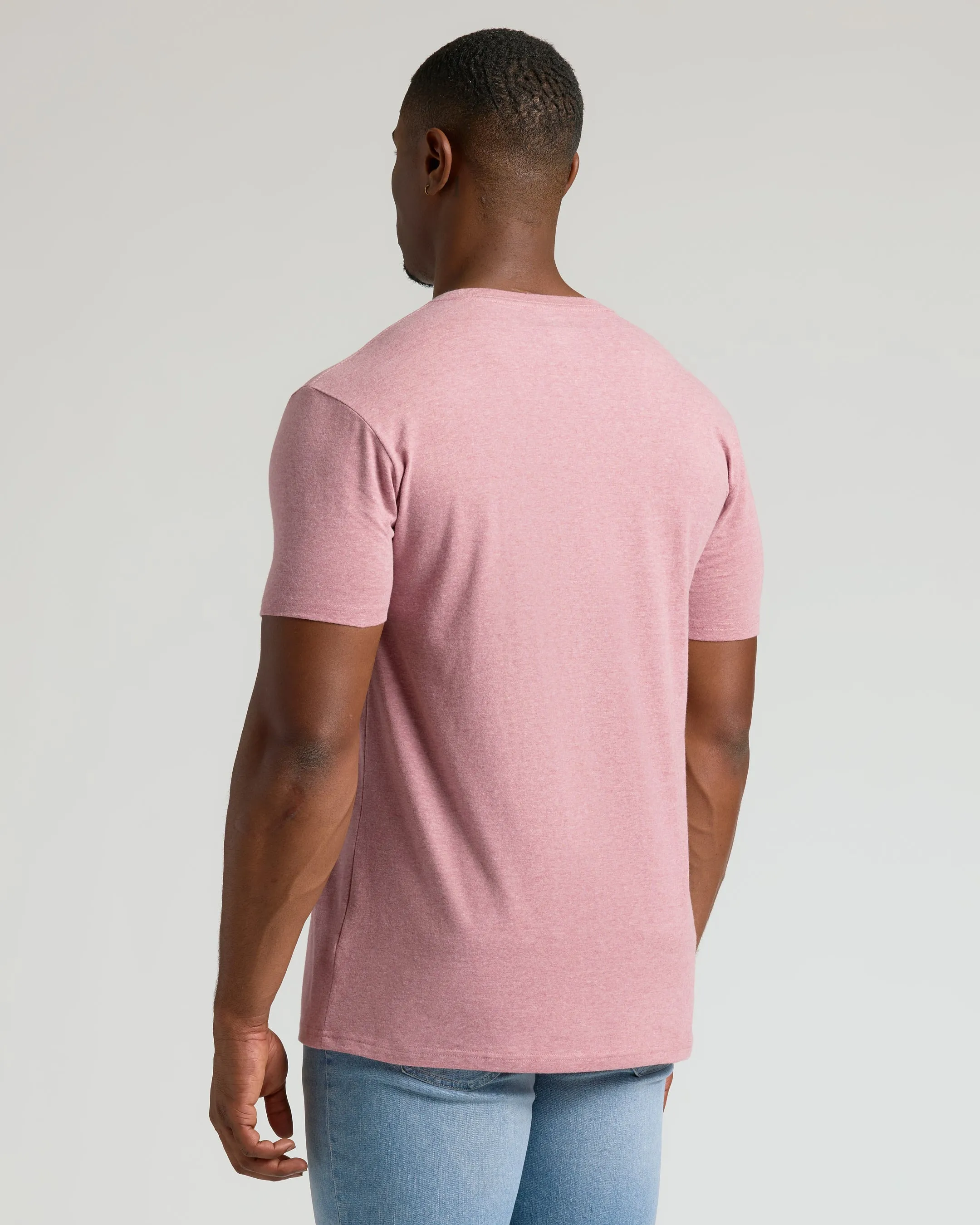 Light Heather Boysenberry Tall Classic V-Neck sold by True Classic product image thumbnail 3