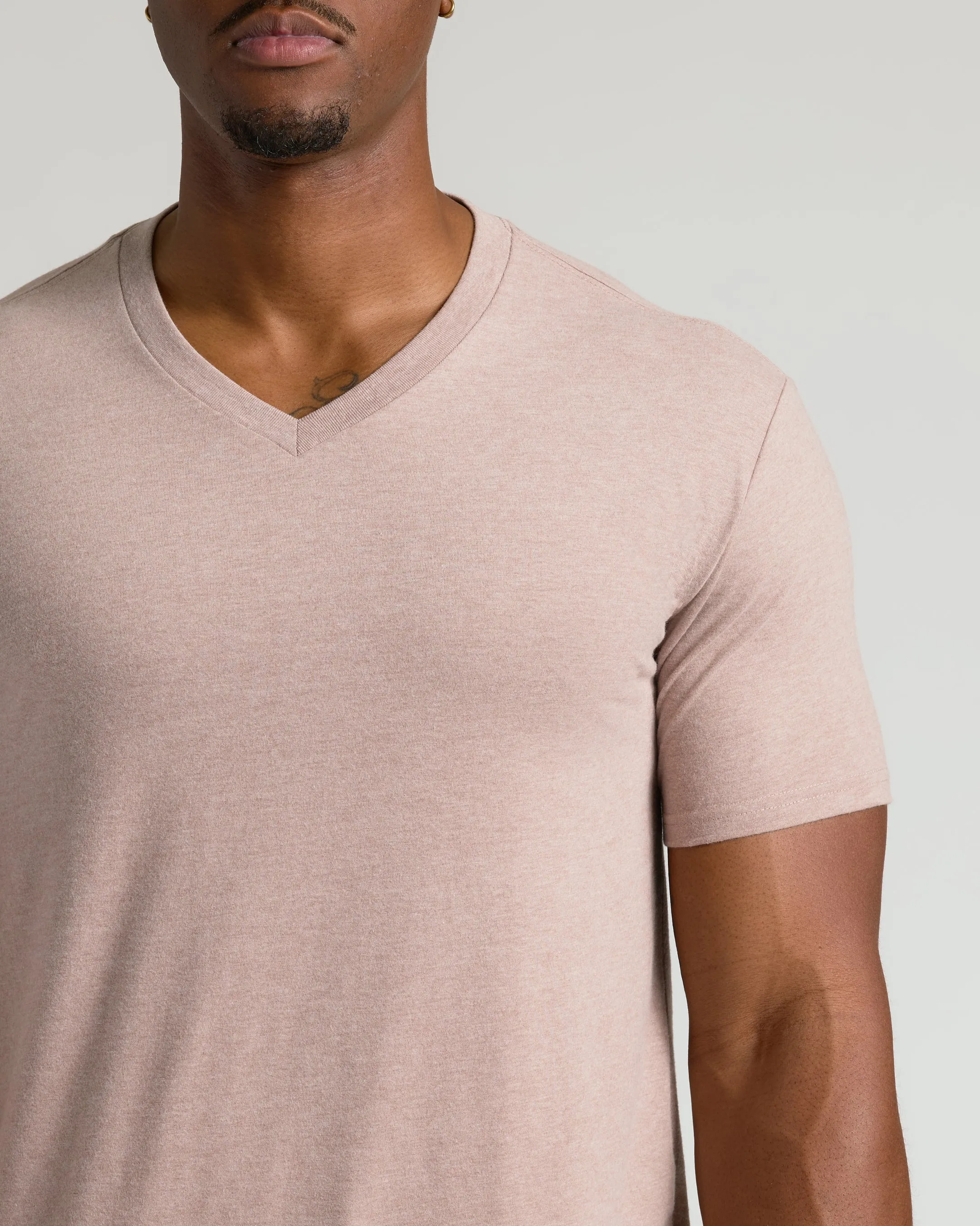 Light Heather Slate Mauve Tall Classic V-Neck sold by True Classic product image thumbnail 5