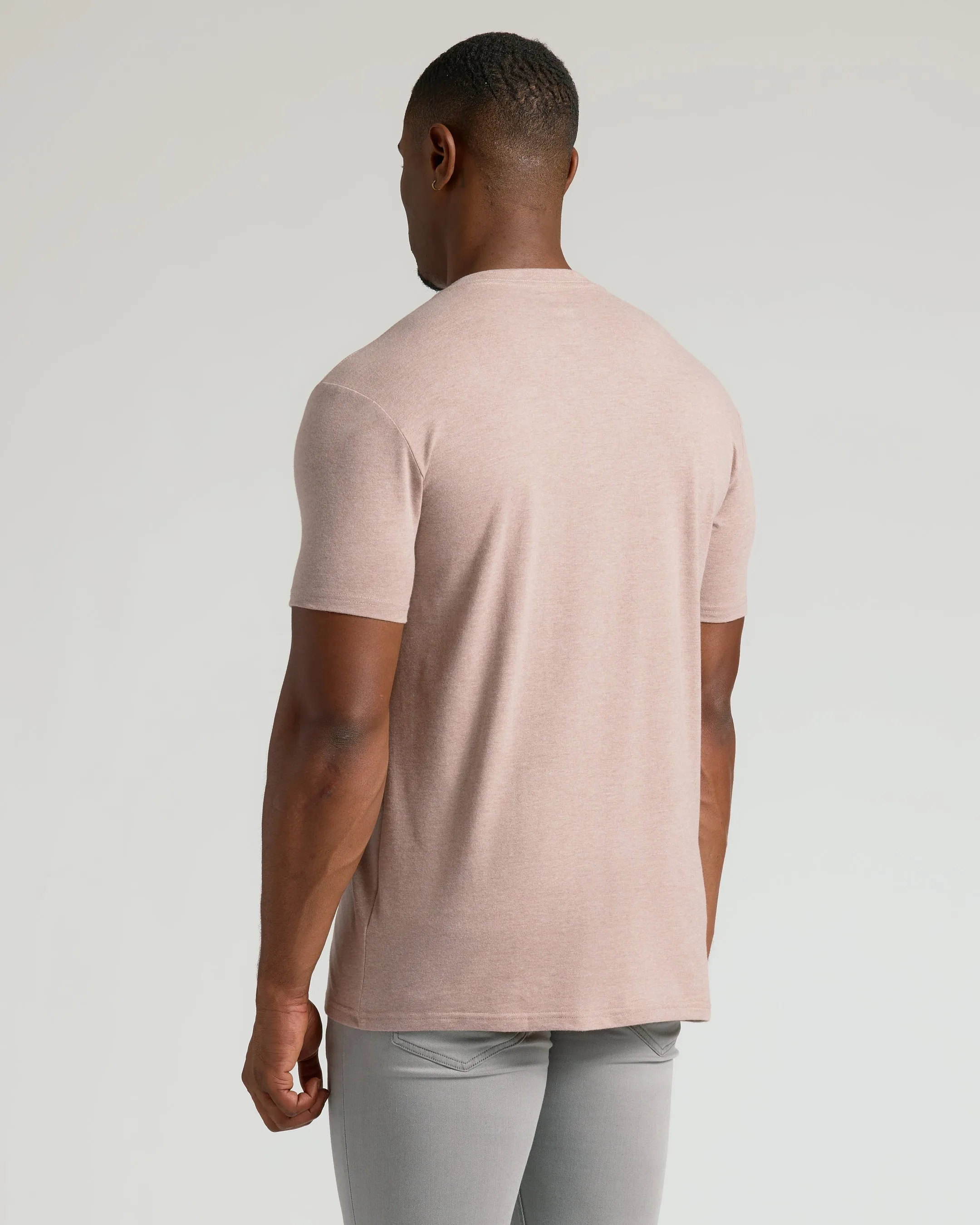 Light Heather Slate Mauve Tall Classic V-Neck sold by True Classic product image thumbnail 3