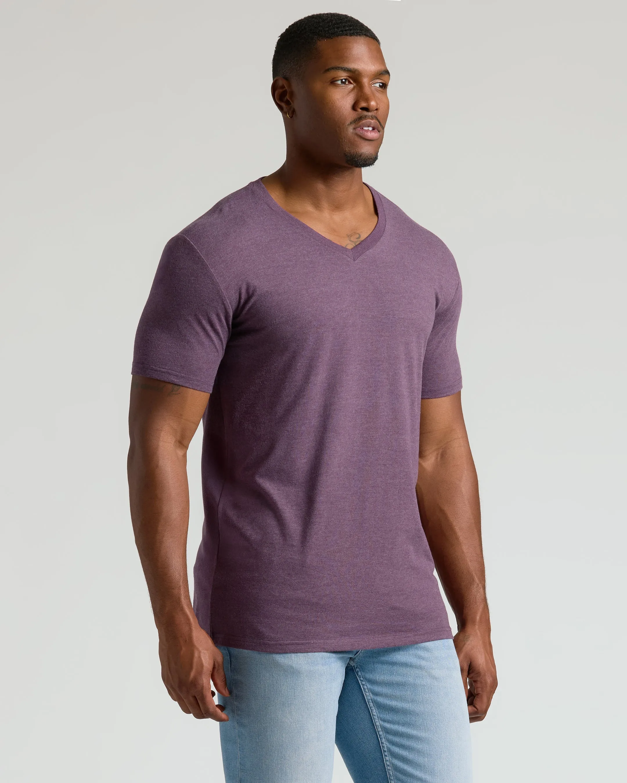 Dark Heather Plum Tall Classic V-Neck sold by True Classic