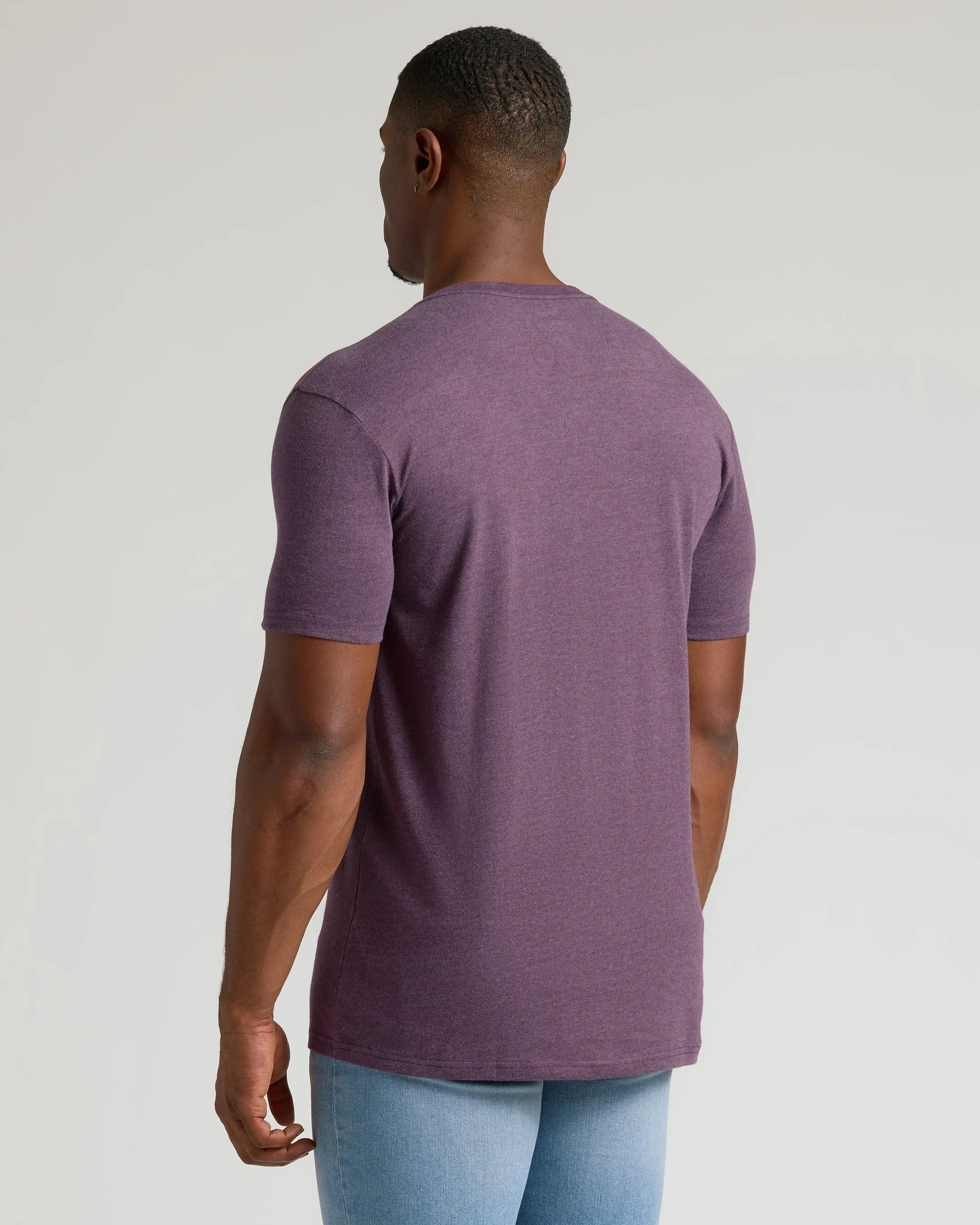 Dark Heather Plum Tall Classic V-Neck sold by True Classic product image thumbnail 3