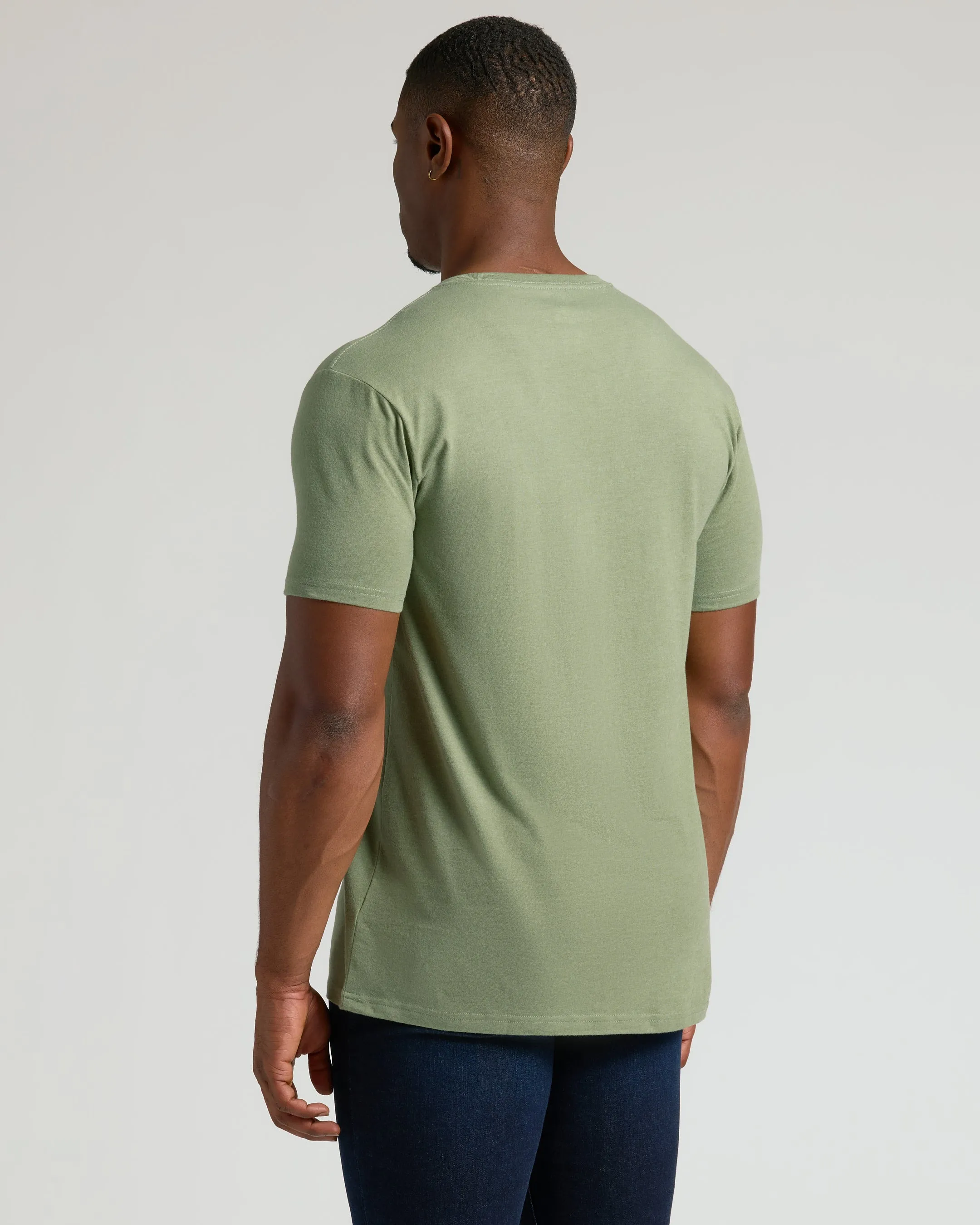 Dark Heather Bay Green Tall Classic V-Neck sold by True Classic product image thumbnail 3