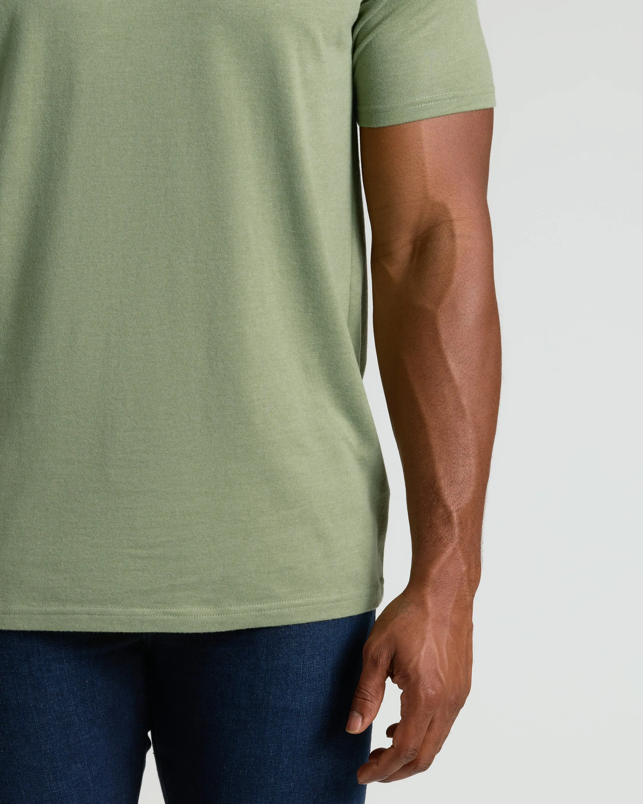 Dark Heather Bay Green Tall Classic V-Neck sold by True Classic product image thumbnail 5