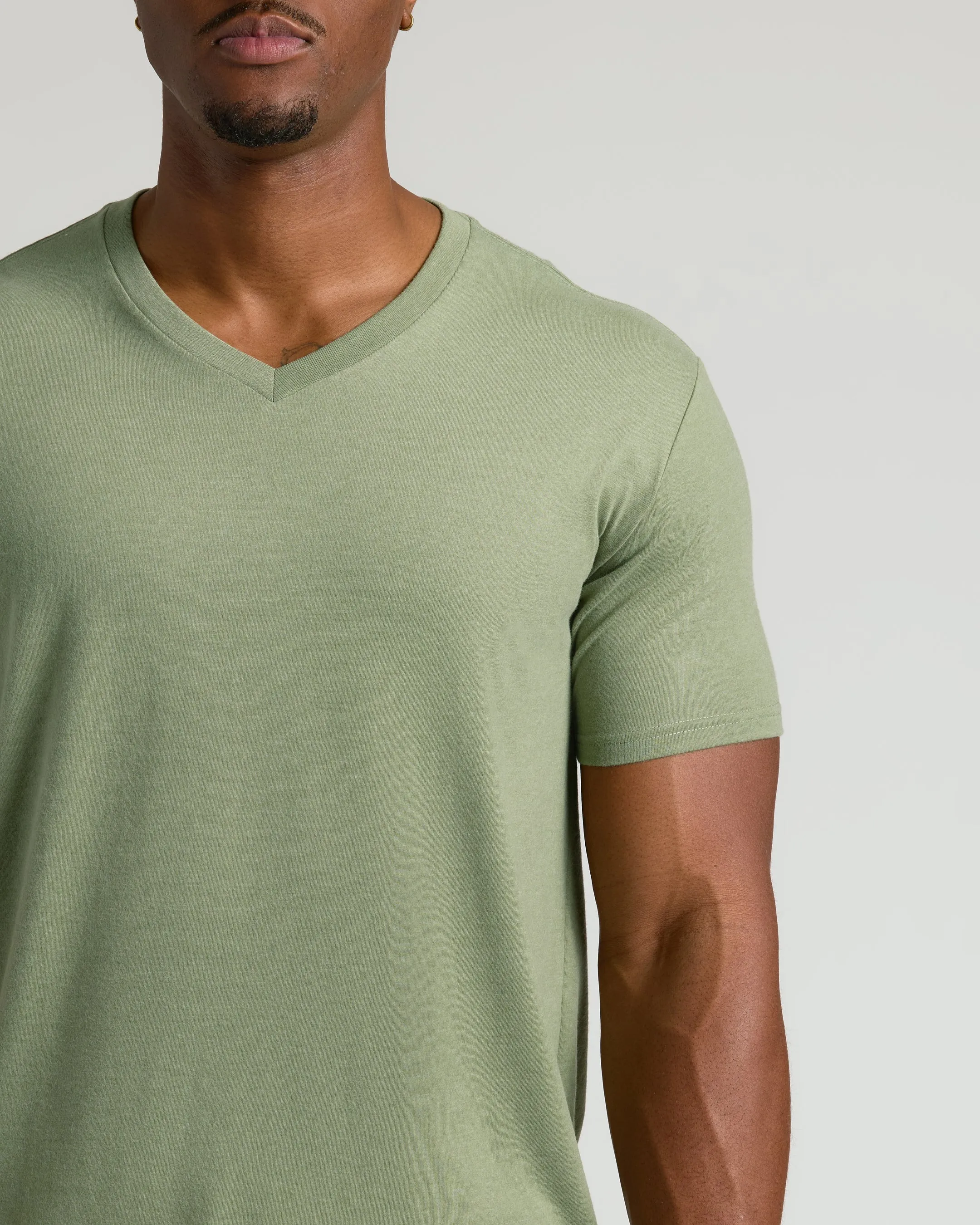 Dark Heather Bay Green Tall Classic V-Neck sold by True Classic product image thumbnail 4