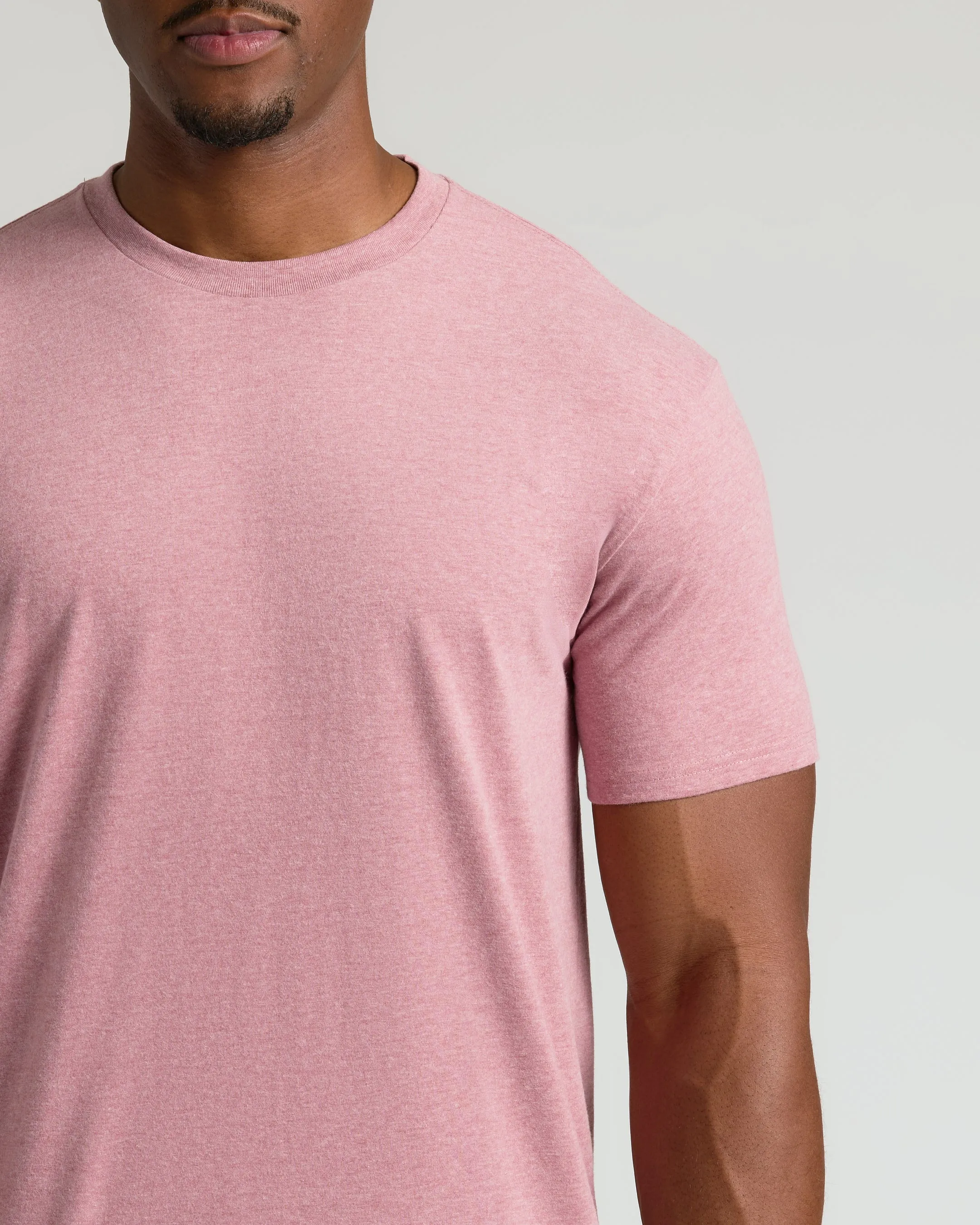 Light Heather Boysenberry Tall Straight Hem Crew Neck T-Shirt sold by True Classic product image thumbnail 5