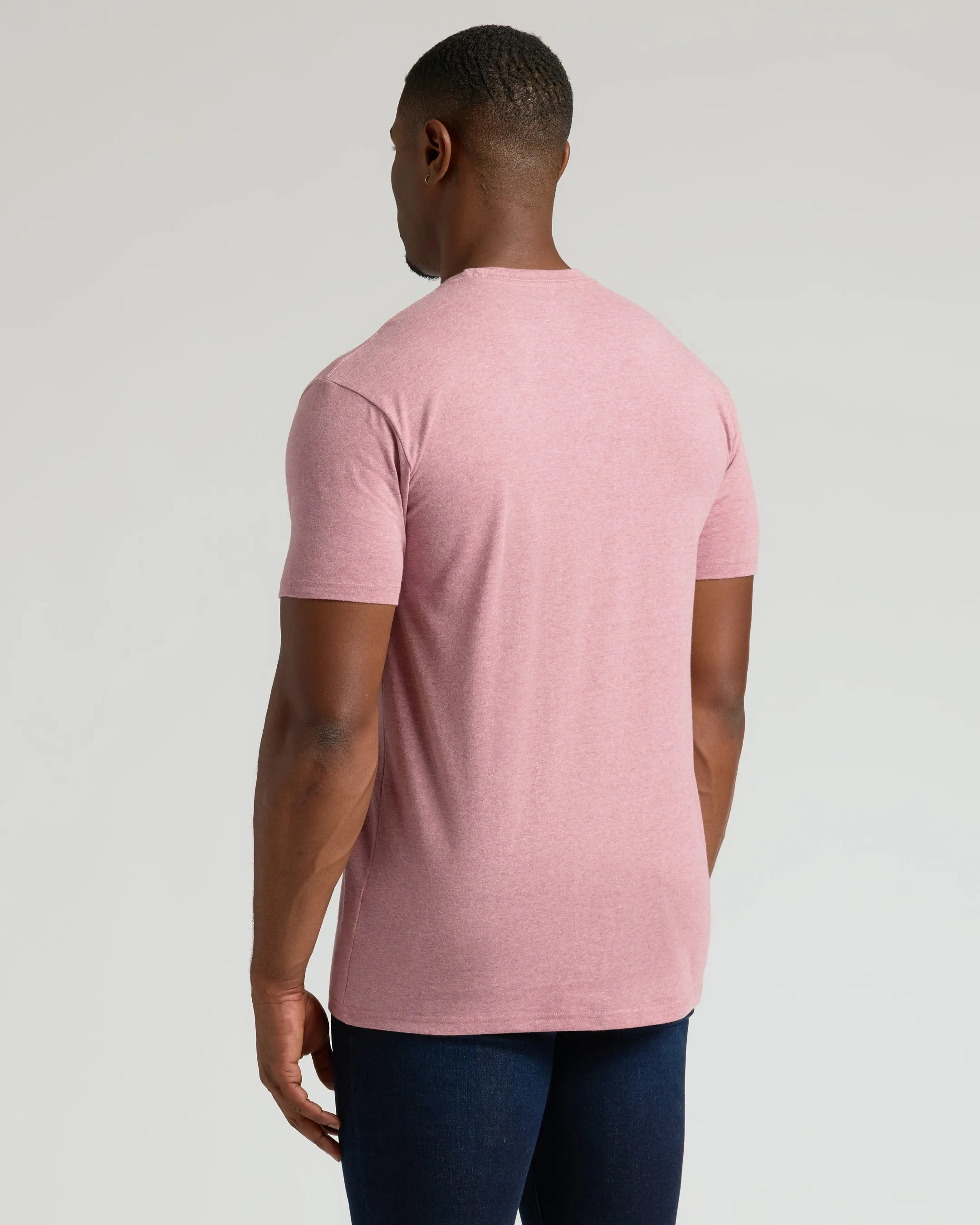 Light Heather Boysenberry Tall Straight Hem Crew Neck T-Shirt sold by True Classic product image thumbnail 3