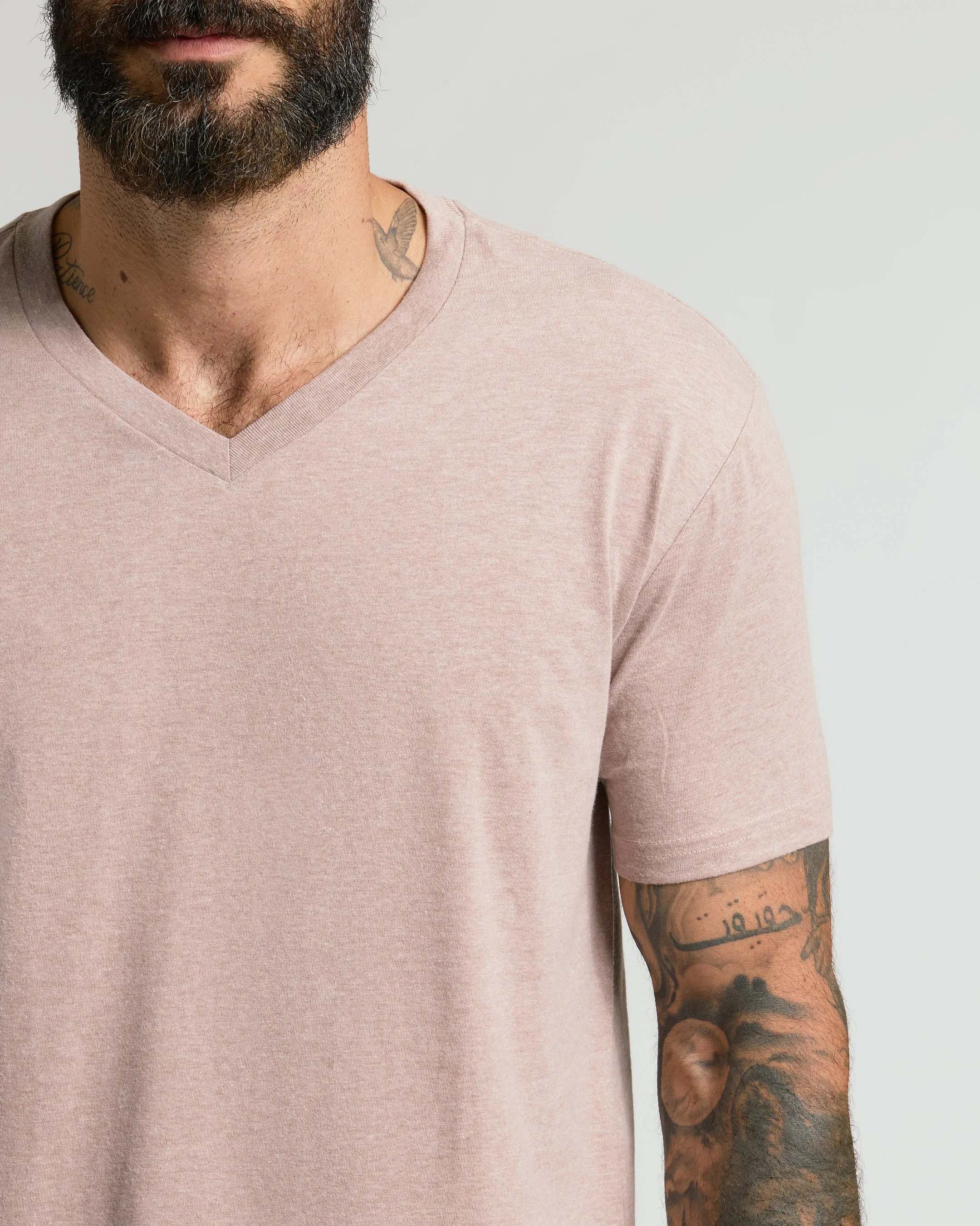 Light Heather Slate Mauve Classic V-Neck sold by True Classic product image thumbnail 5