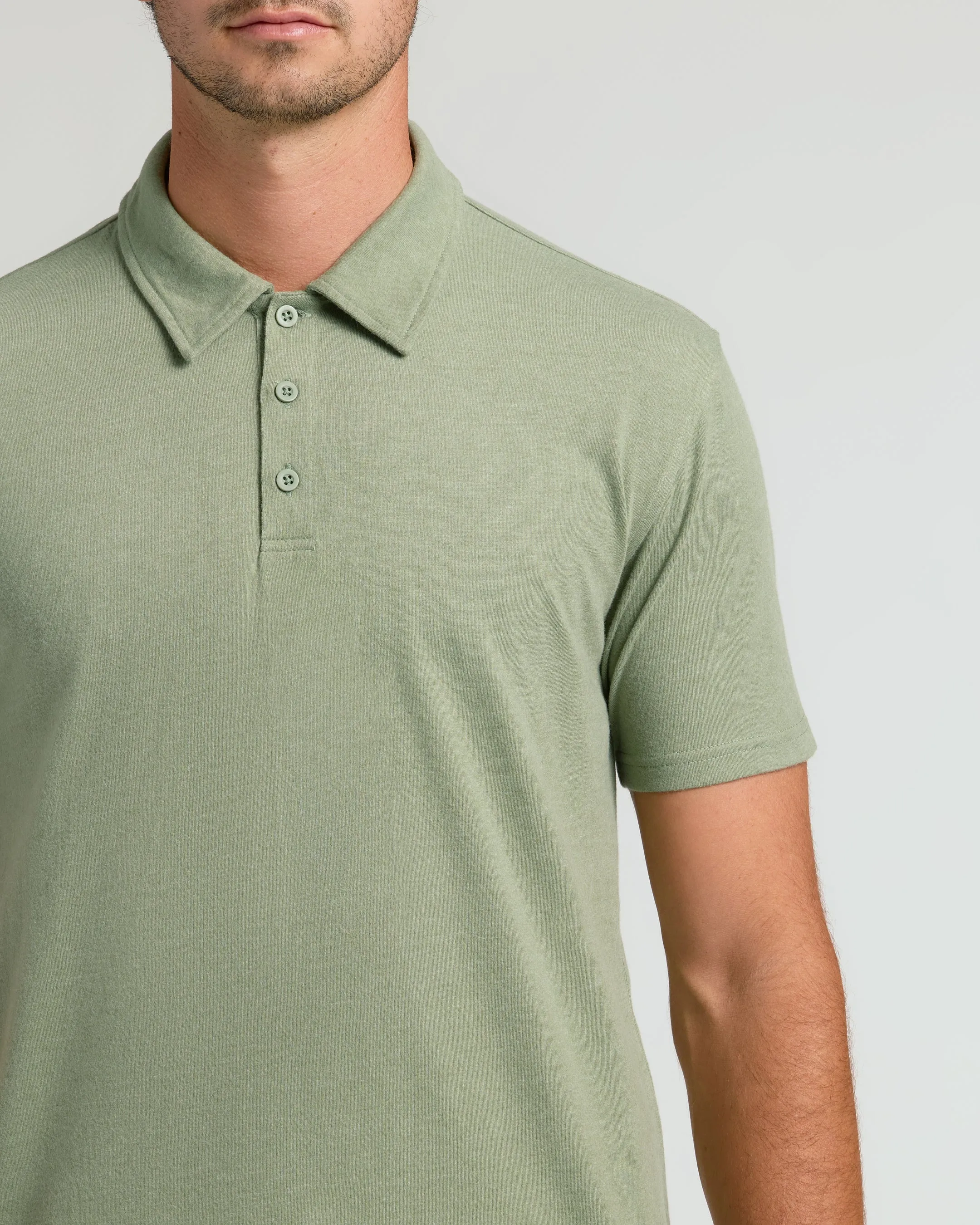 Dark Heather Bay Green Short Sleeve Tall Polo sold by True Classic product image thumbnail 5