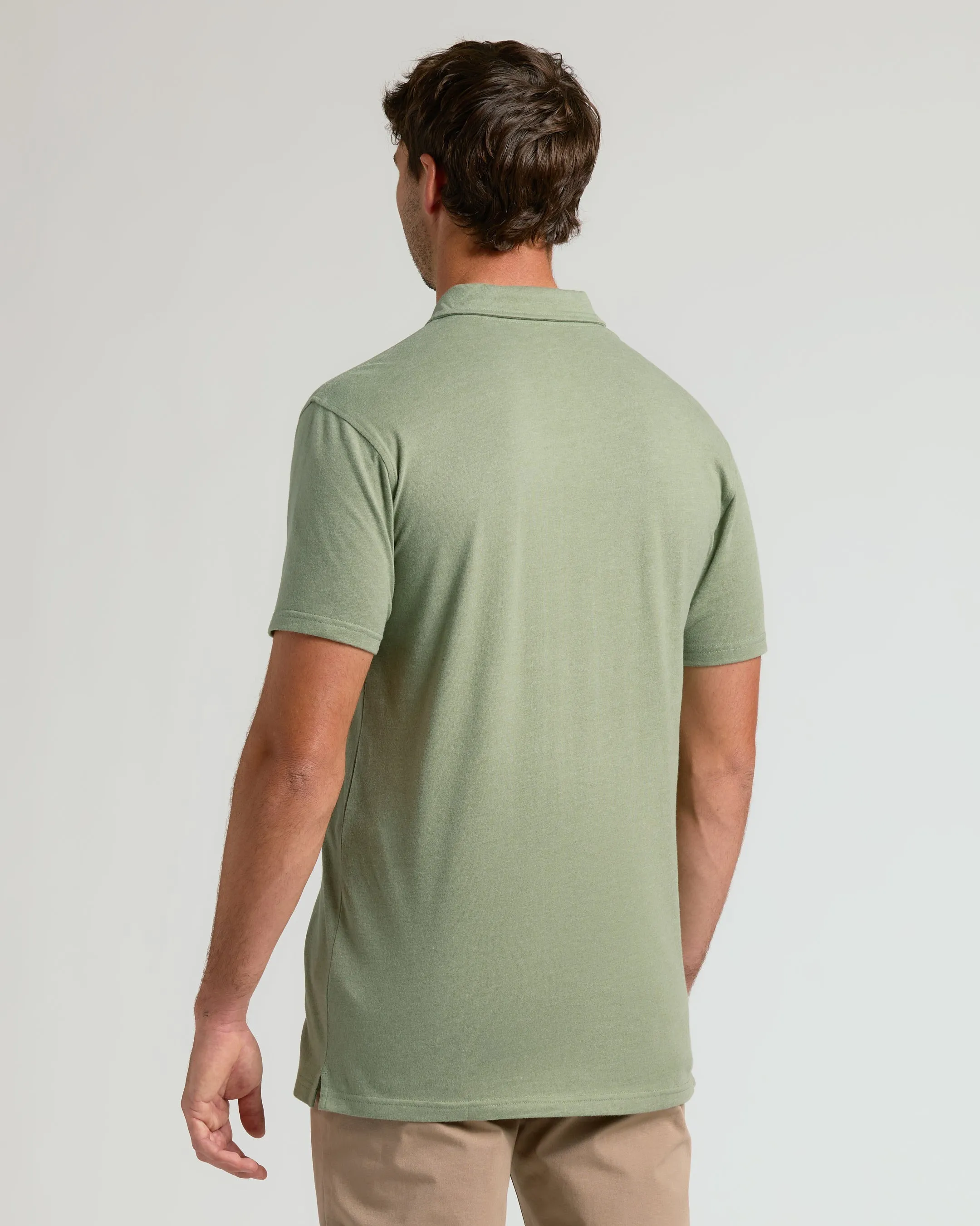 Dark Heather Bay Green Short Sleeve Tall Polo sold by True Classic product image thumbnail 3