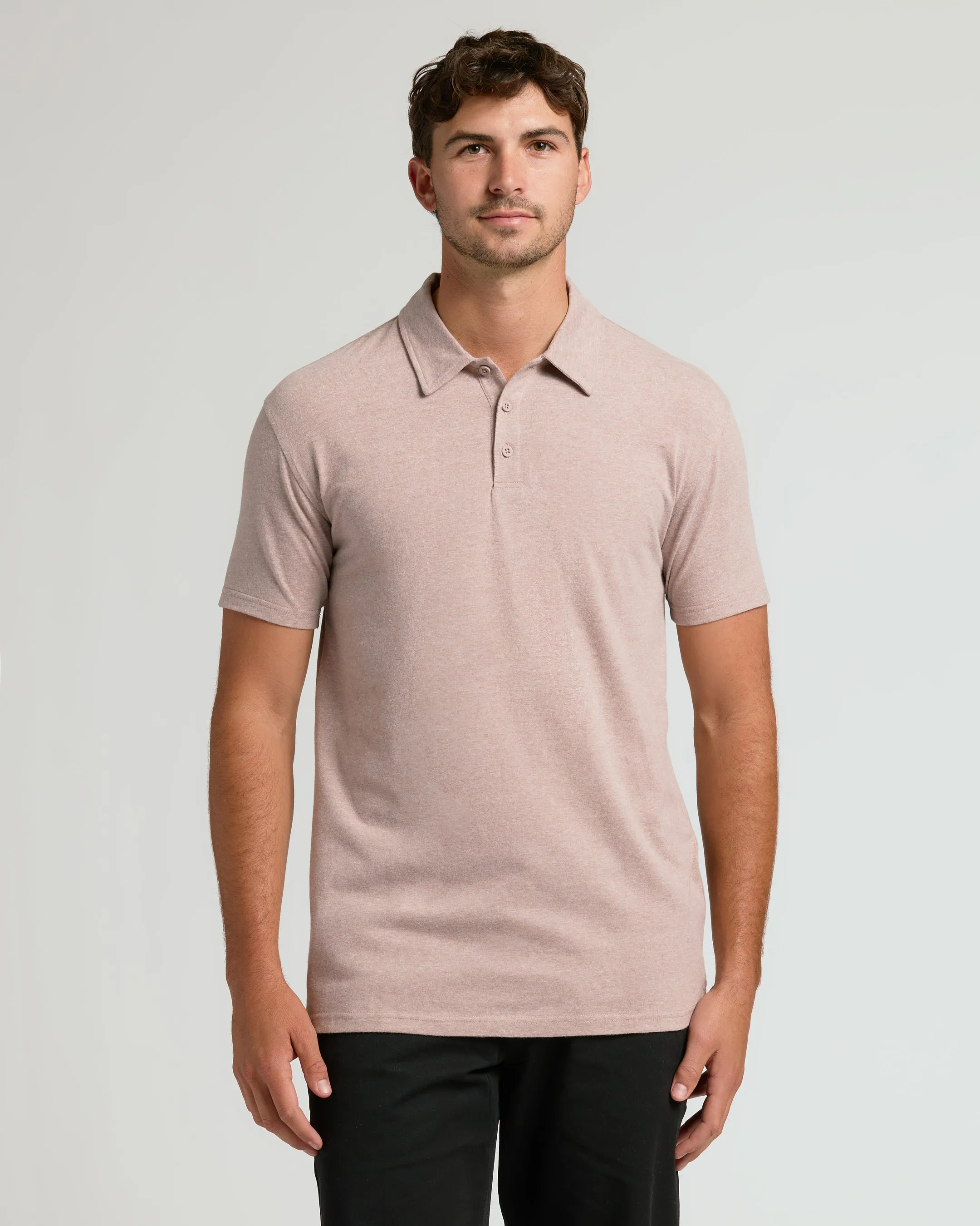 Light Heather Slate Mauve Short Sleeve Tall Polo sold by True Classic