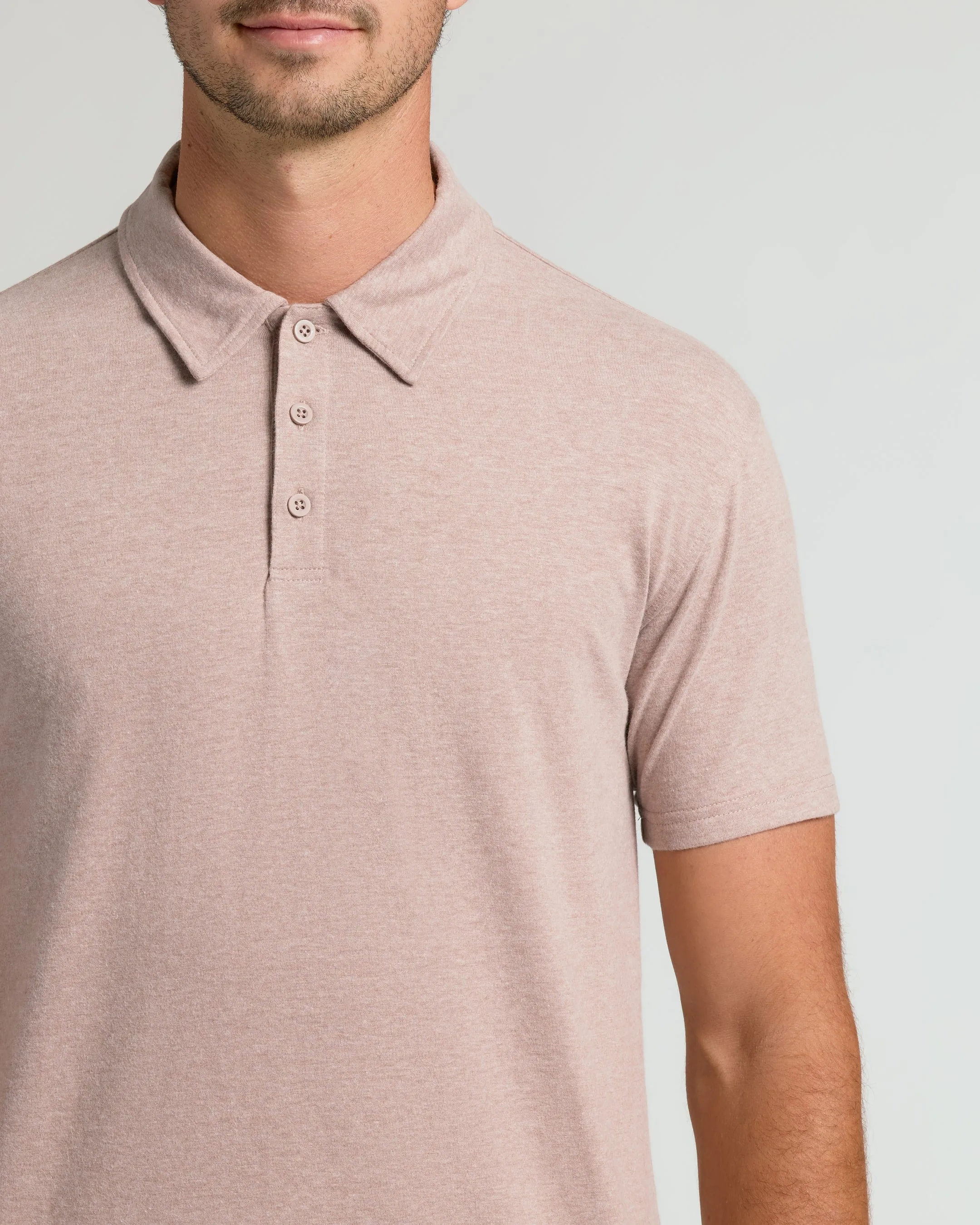 Light Heather Slate Mauve Short Sleeve Tall Polo sold by True Classic product image thumbnail 5