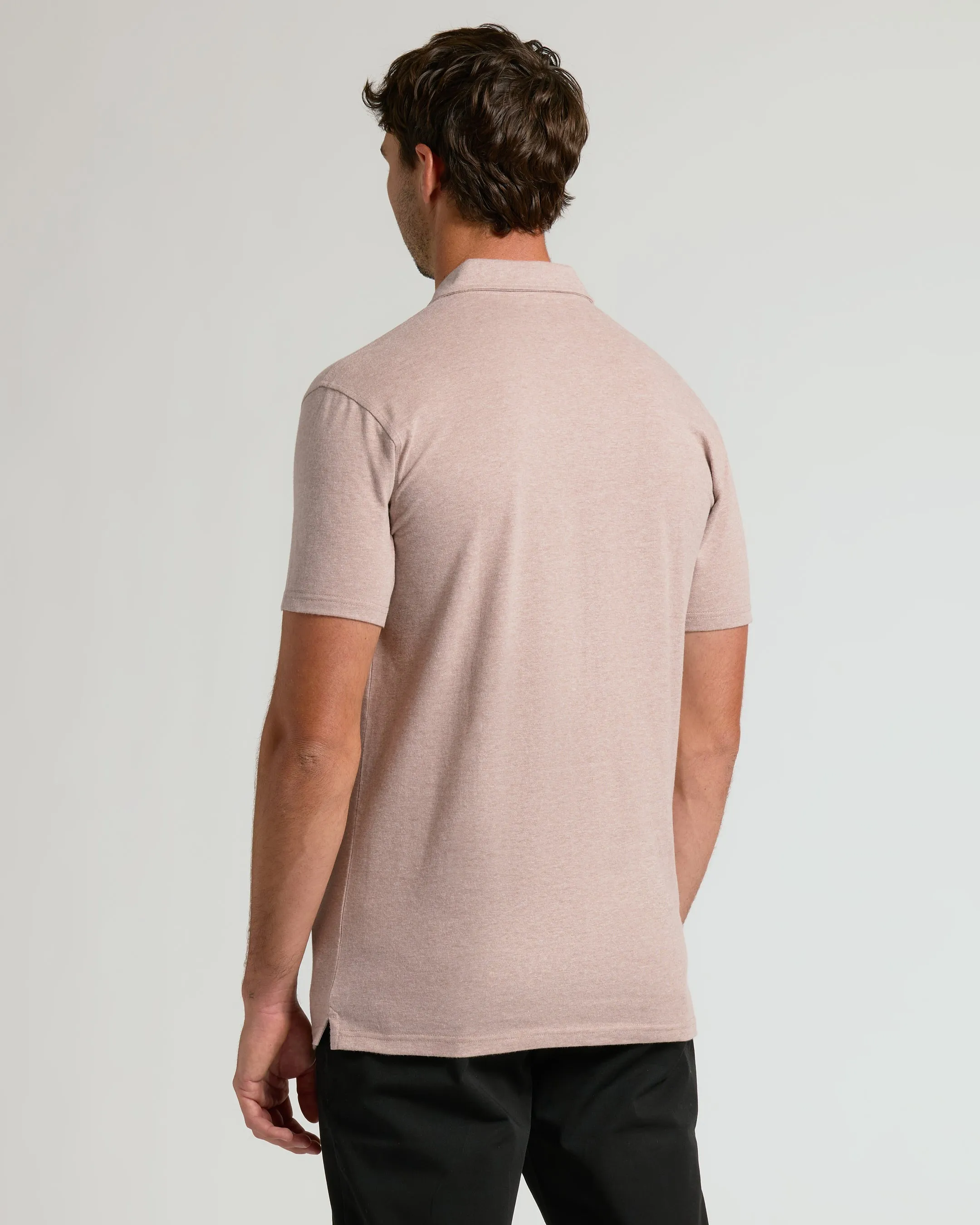 Light Heather Slate Mauve Short Sleeve Tall Polo sold by True Classic product image thumbnail 3