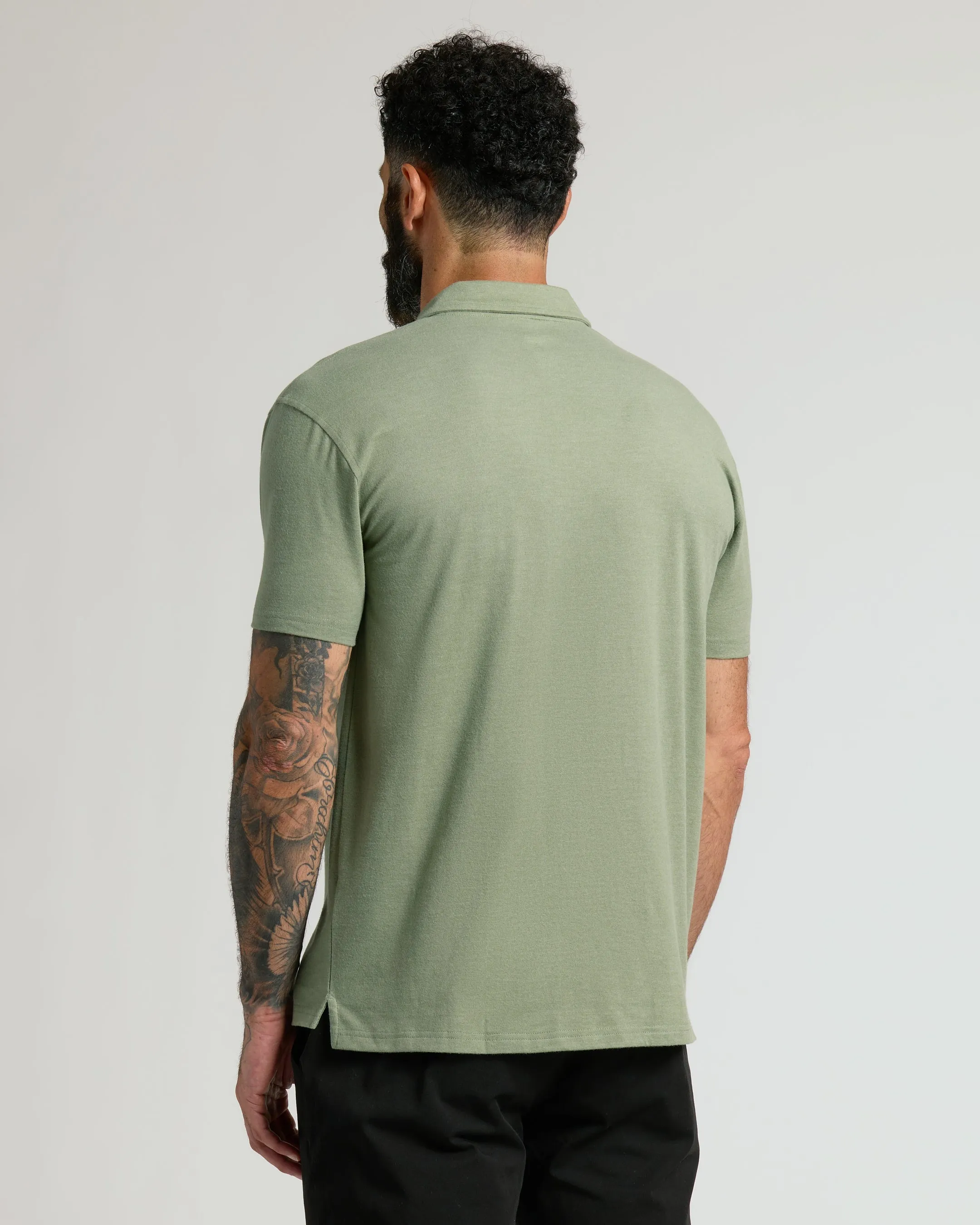 Dark Heather Bay Green Classic Polo sold by True Classic product image thumbnail 3