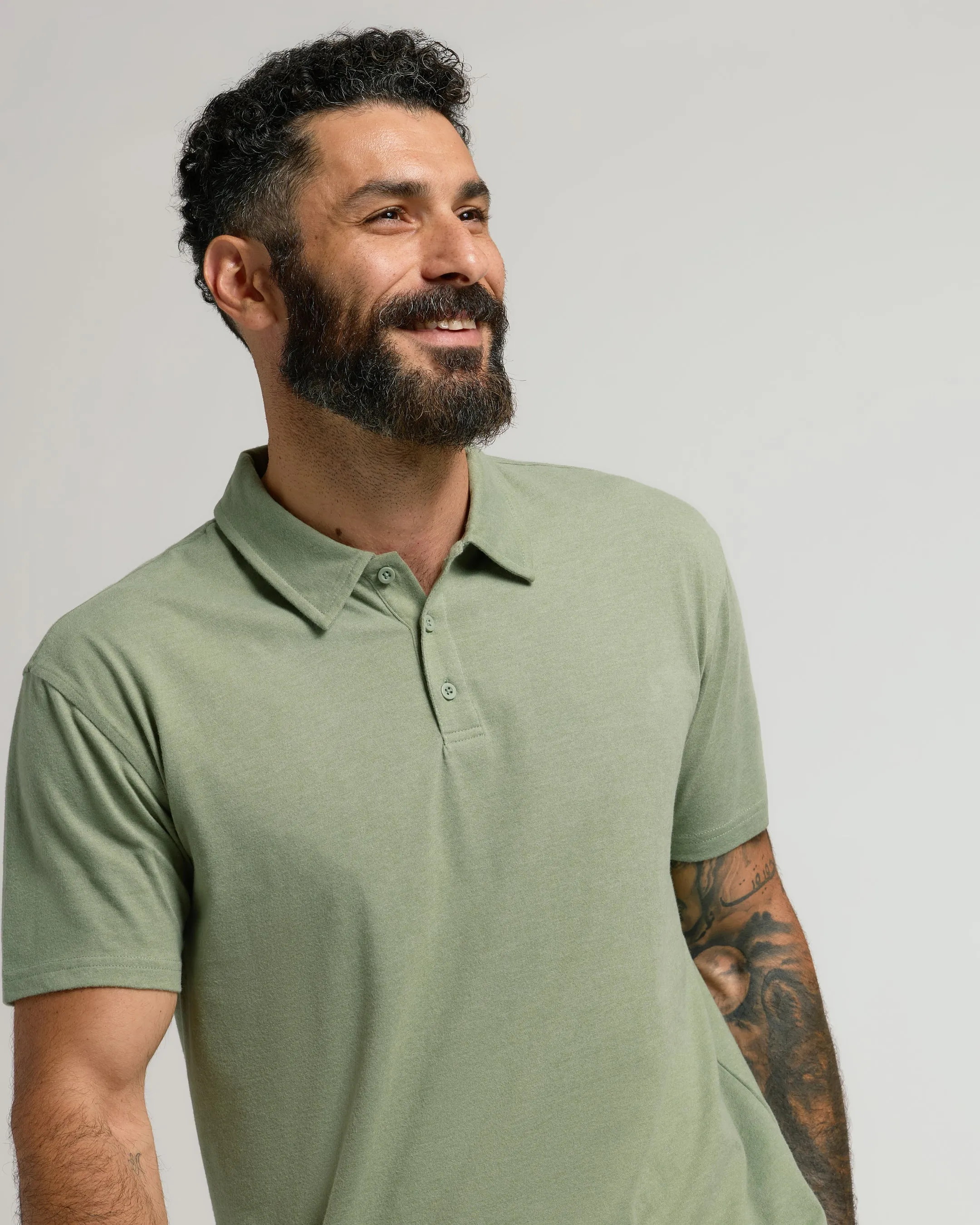 Dark Heather Bay Green Classic Polo sold by True Classic product image thumbnail 4