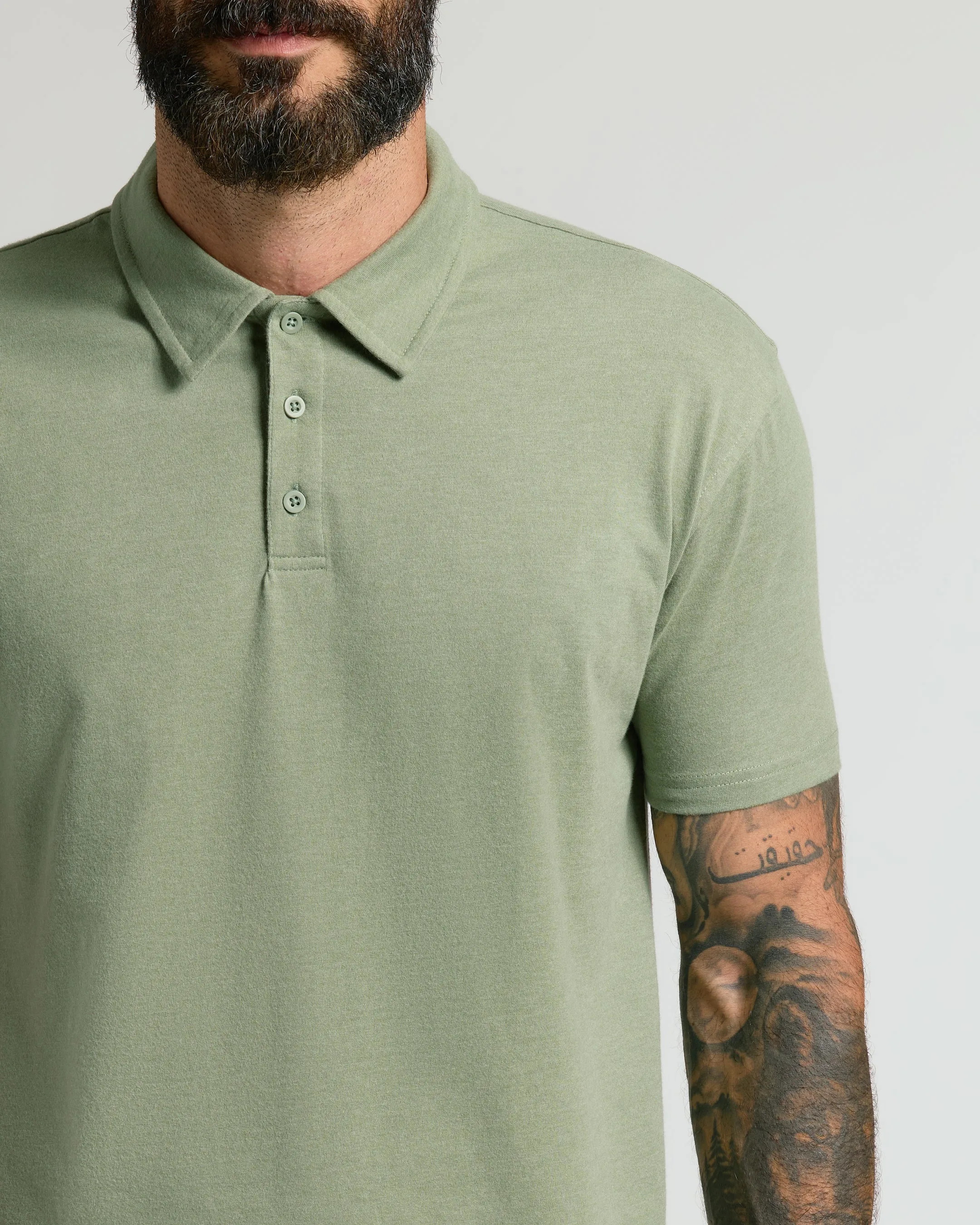 Dark Heather Bay Green Classic Polo sold by True Classic product image thumbnail 5