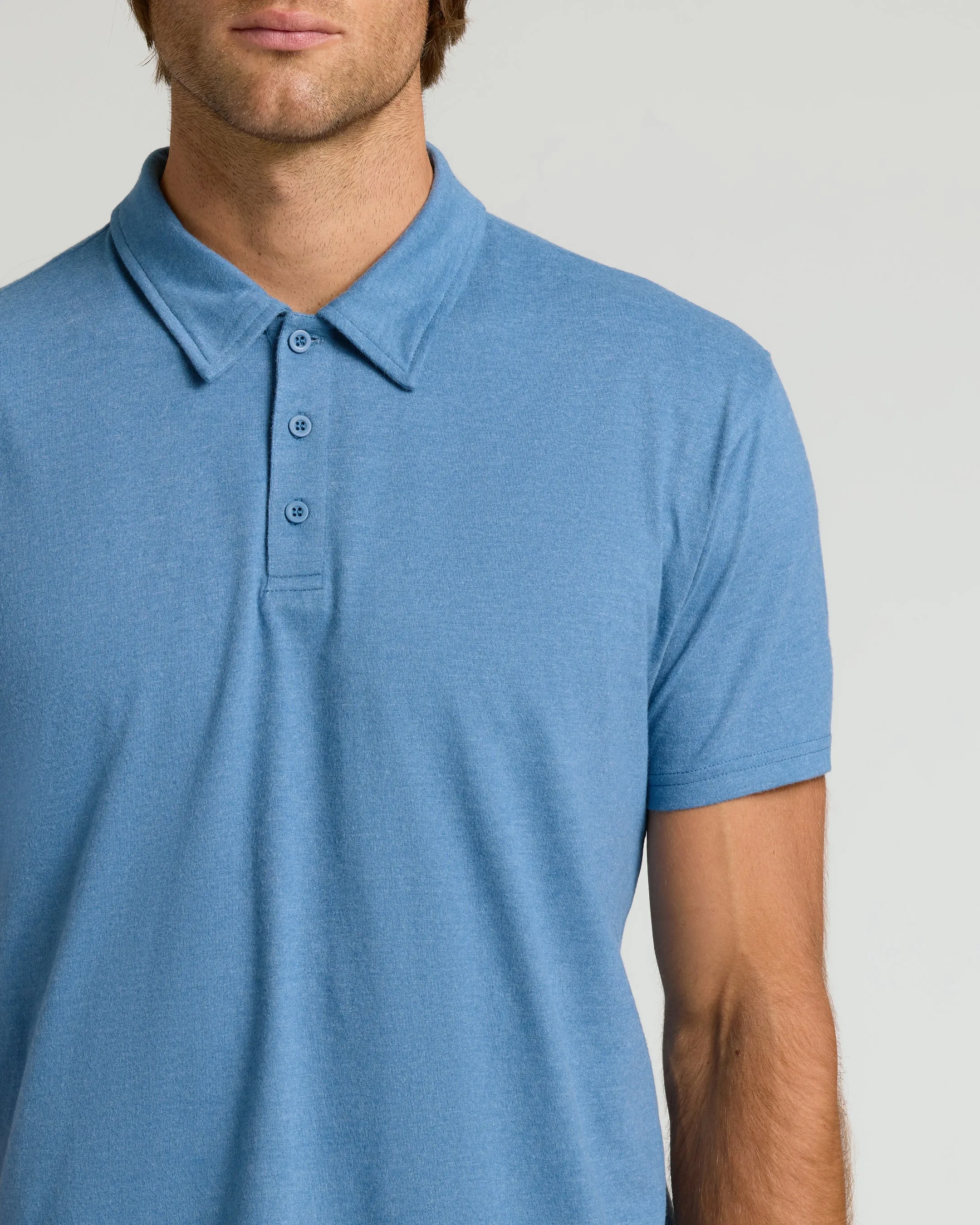Dark Heather Blue Lake Classic Polo sold by True Classic product image thumbnail 5