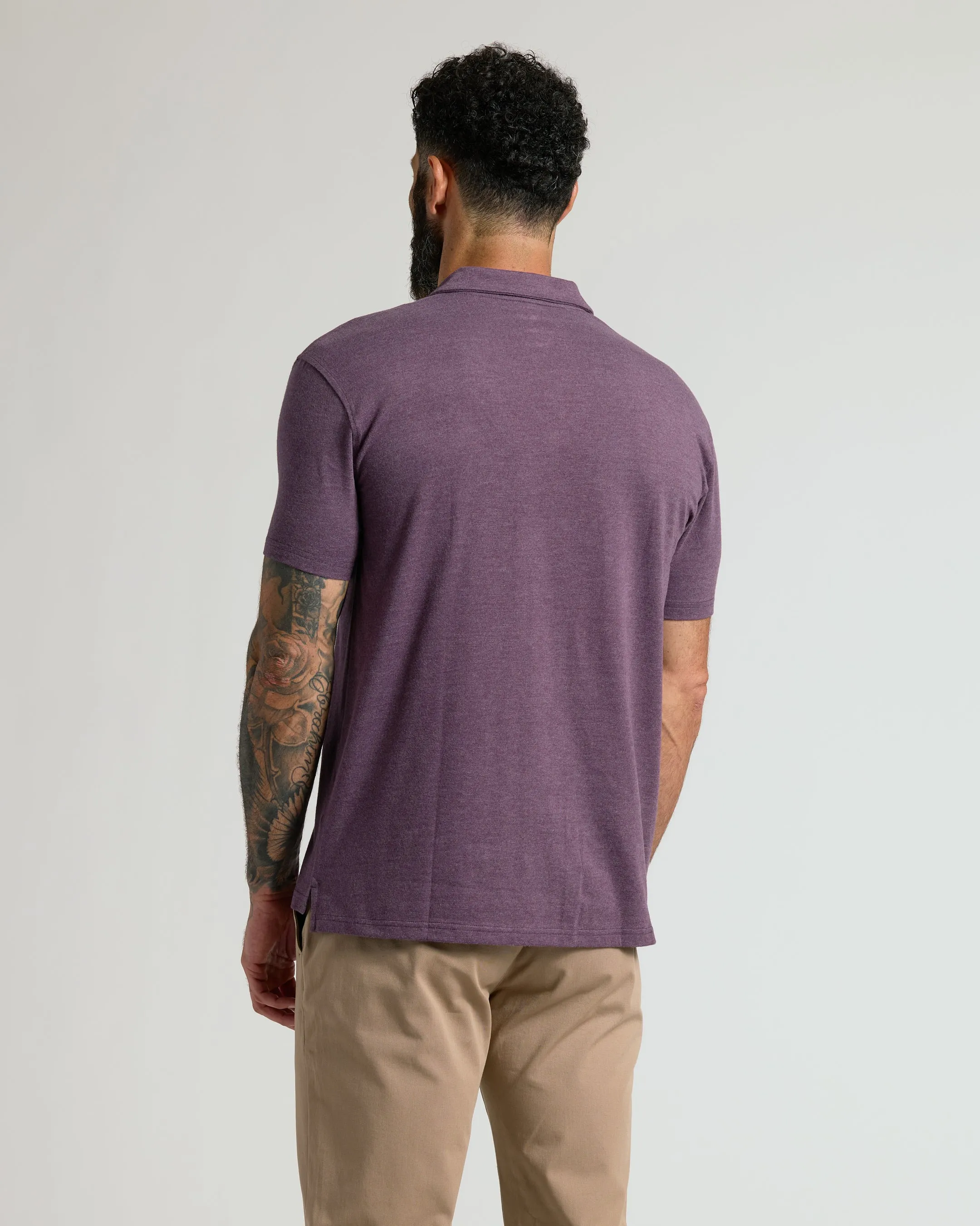 Dark Heather Plum Classic Polo sold by True Classic product image thumbnail 3