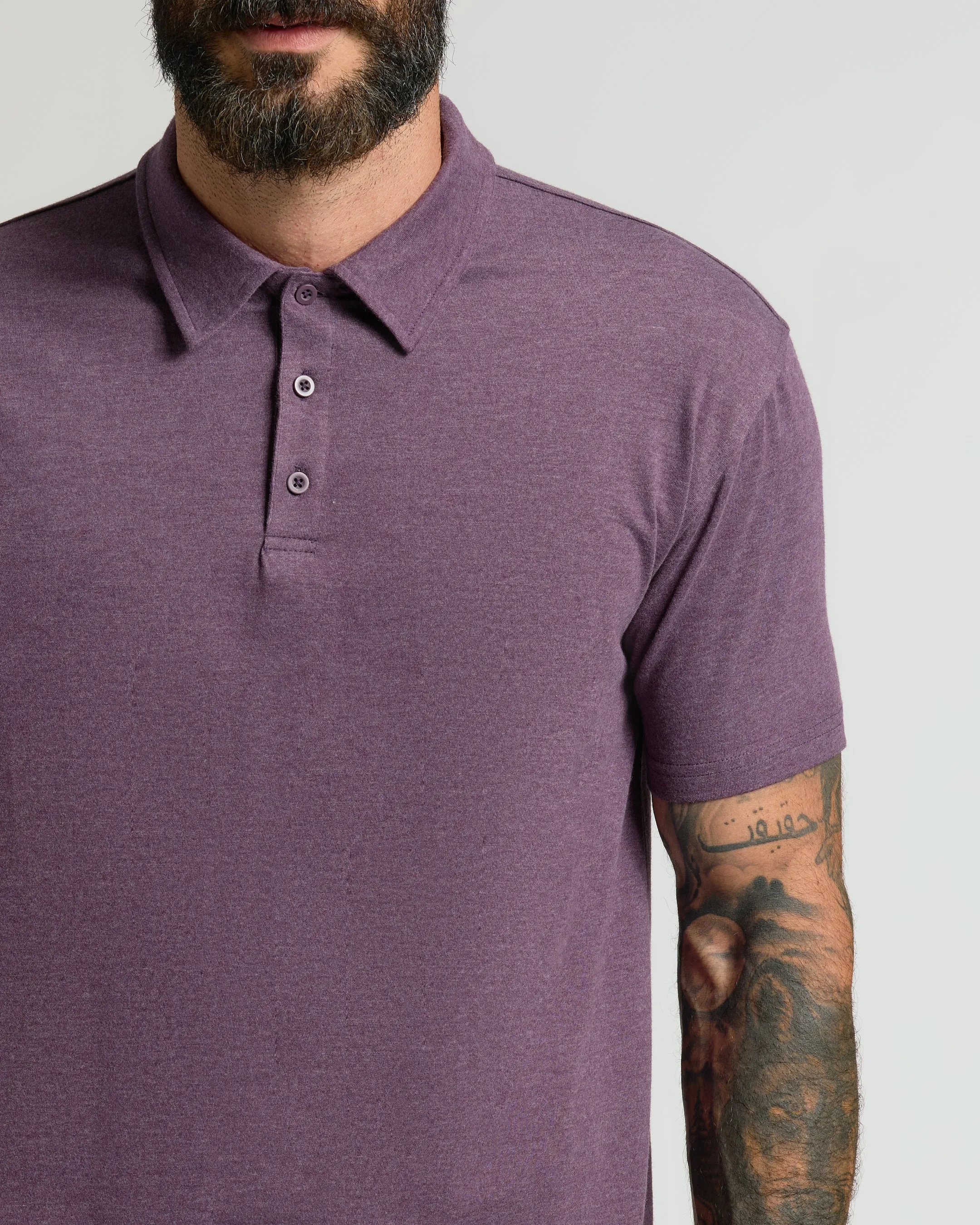 Dark Heather Plum Classic Polo sold by True Classic product image thumbnail 4