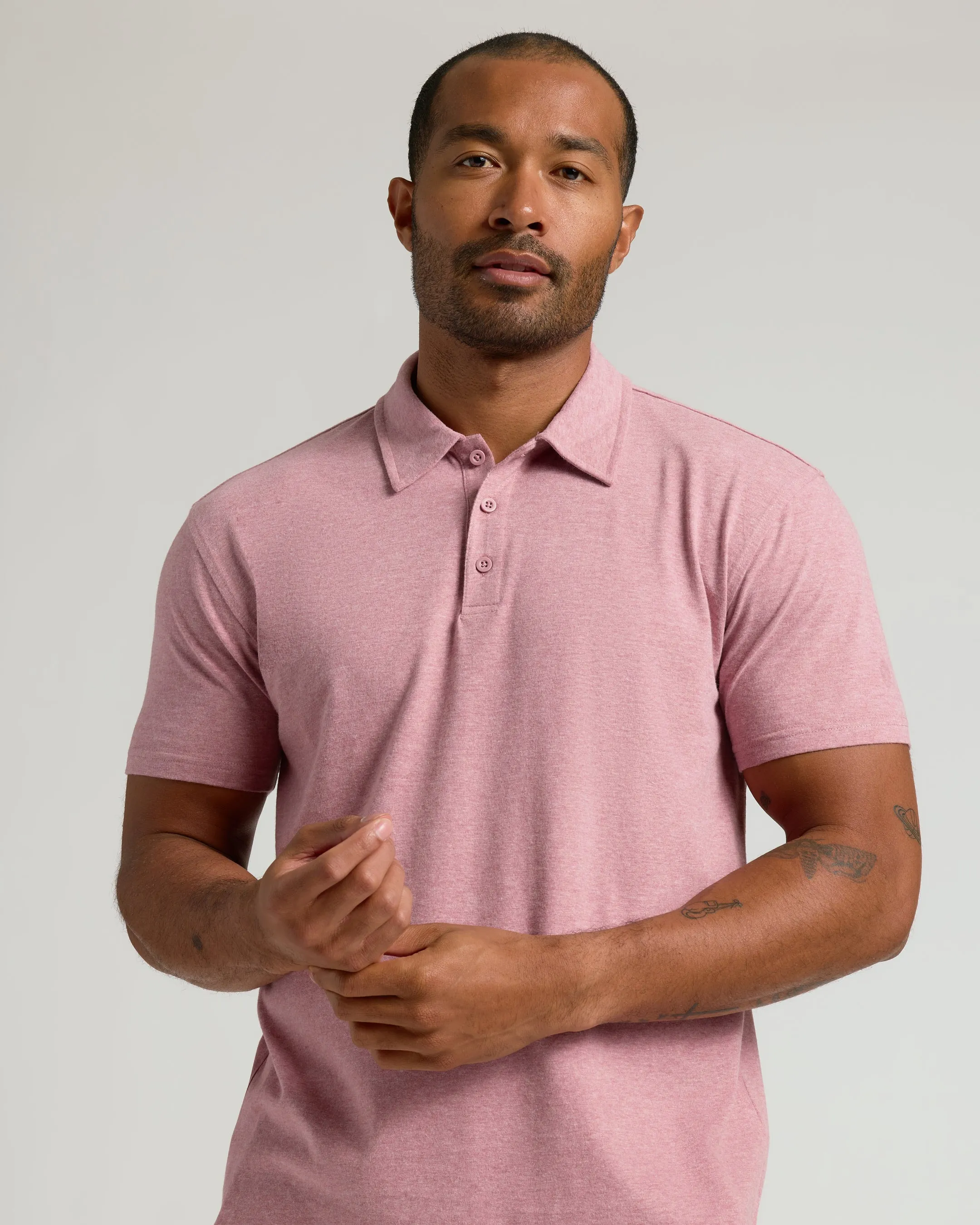 Light Heather Boysenberry Classic Polo sold by True Classic product image thumbnail 4