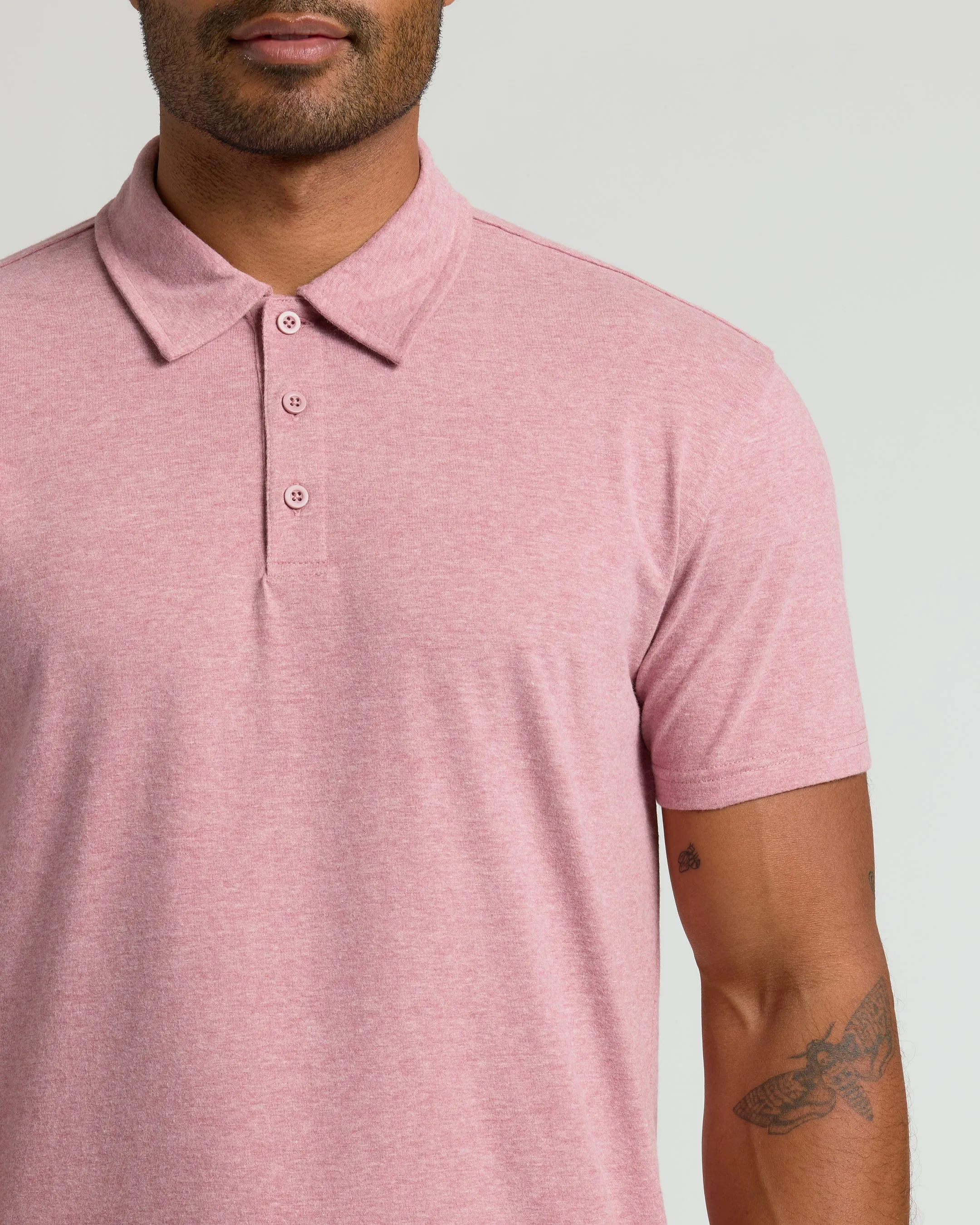 Light Heather Boysenberry Classic Polo sold by True Classic product image thumbnail 5