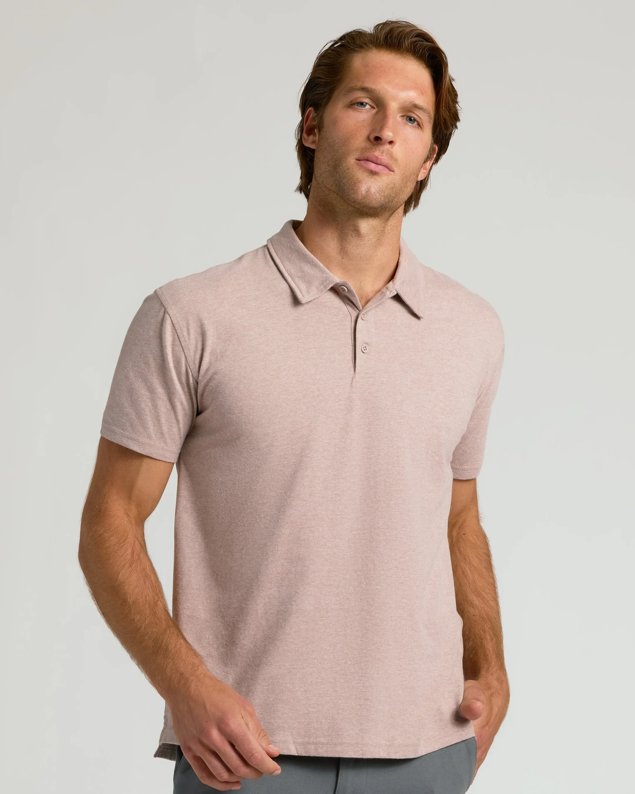 Light Heather Slate Mauve Classic Polo sold by True Classic product image thumbnail 4