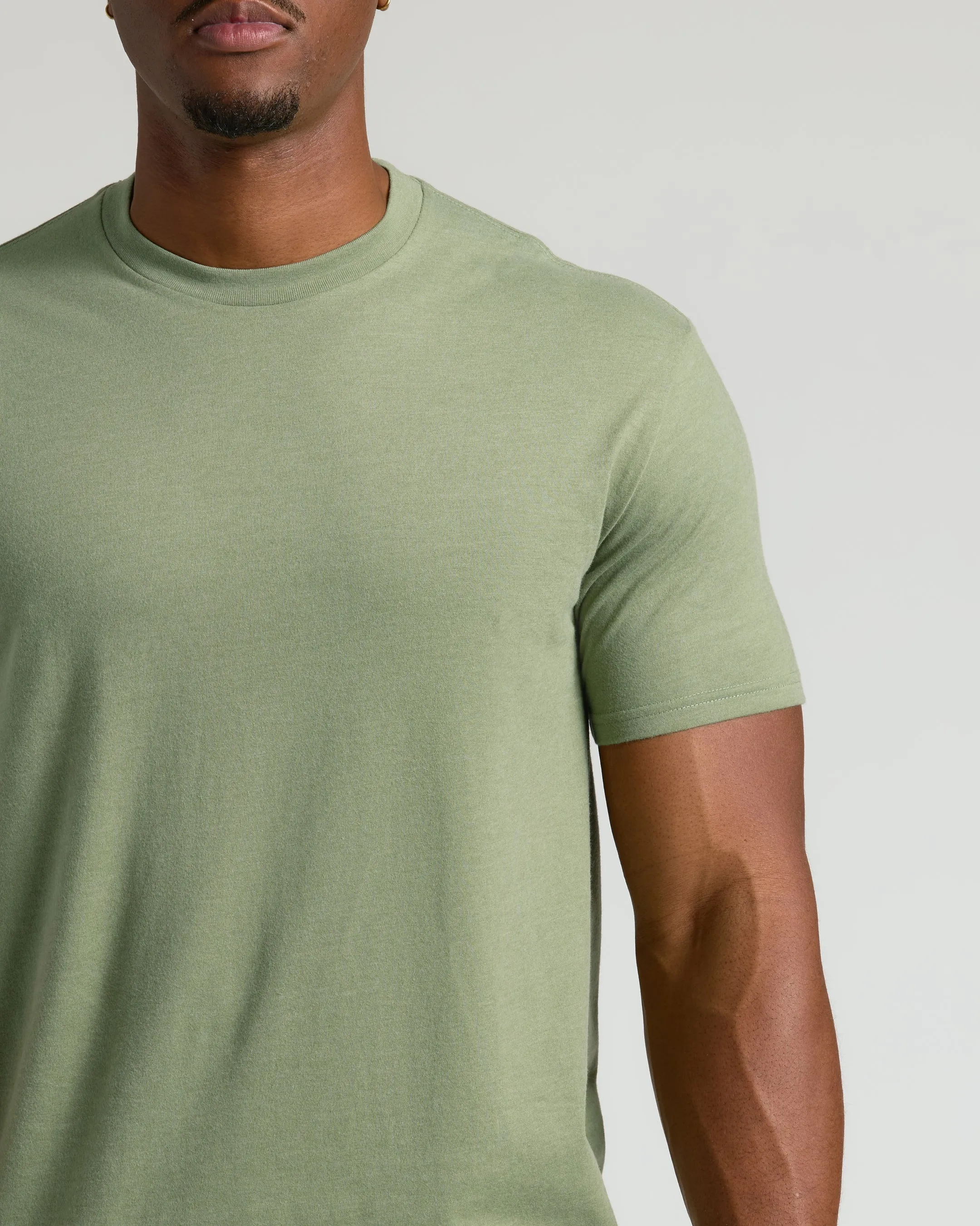 Dark Heather Bay Green Tall Straight Hem Crew Neck T Shirt sold by True Classic product image thumbnail 5