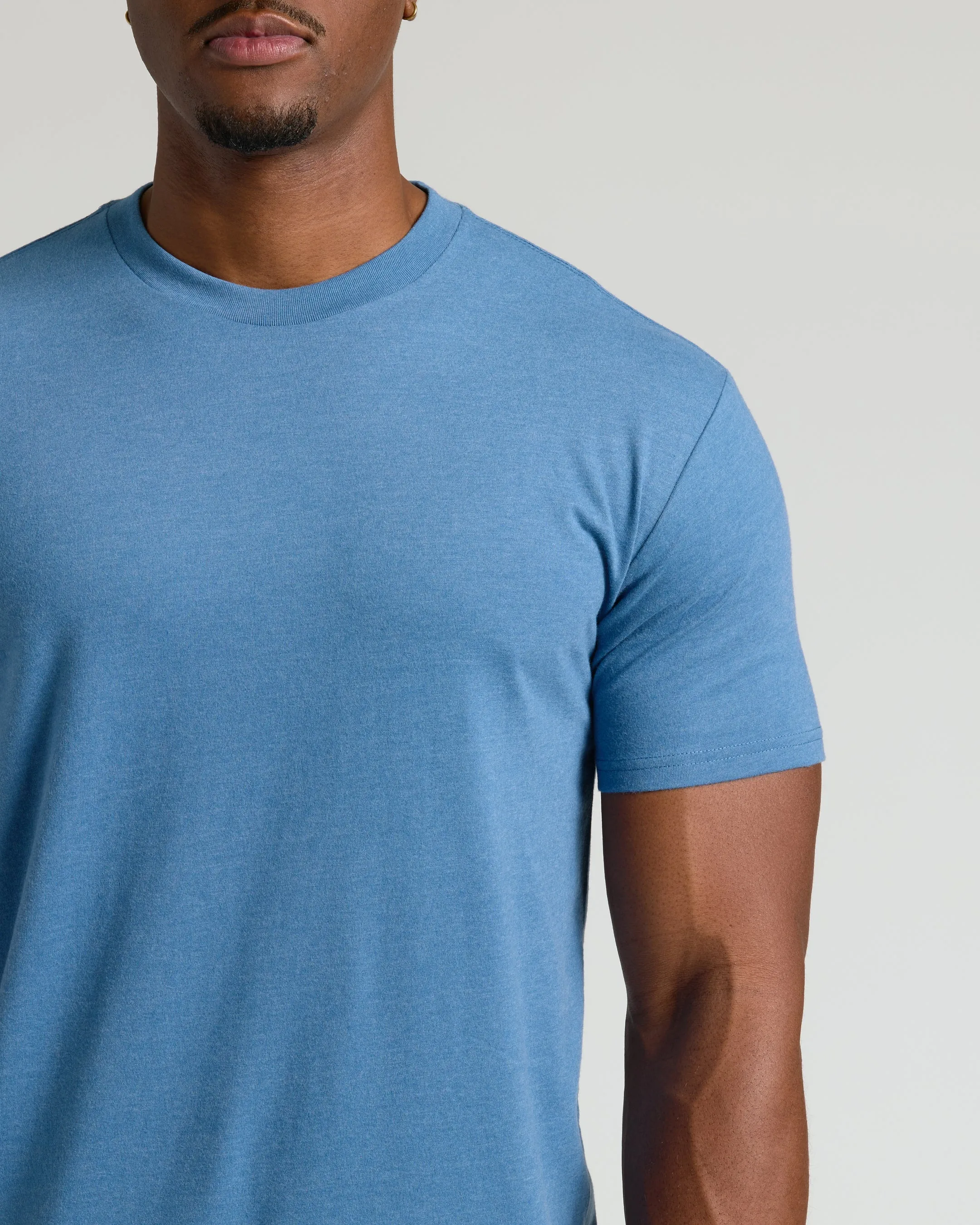 Dark Heather Blue Lake Tall Straight Hem Crew Neck T-Shirt sold by True Classic product image thumbnail 5