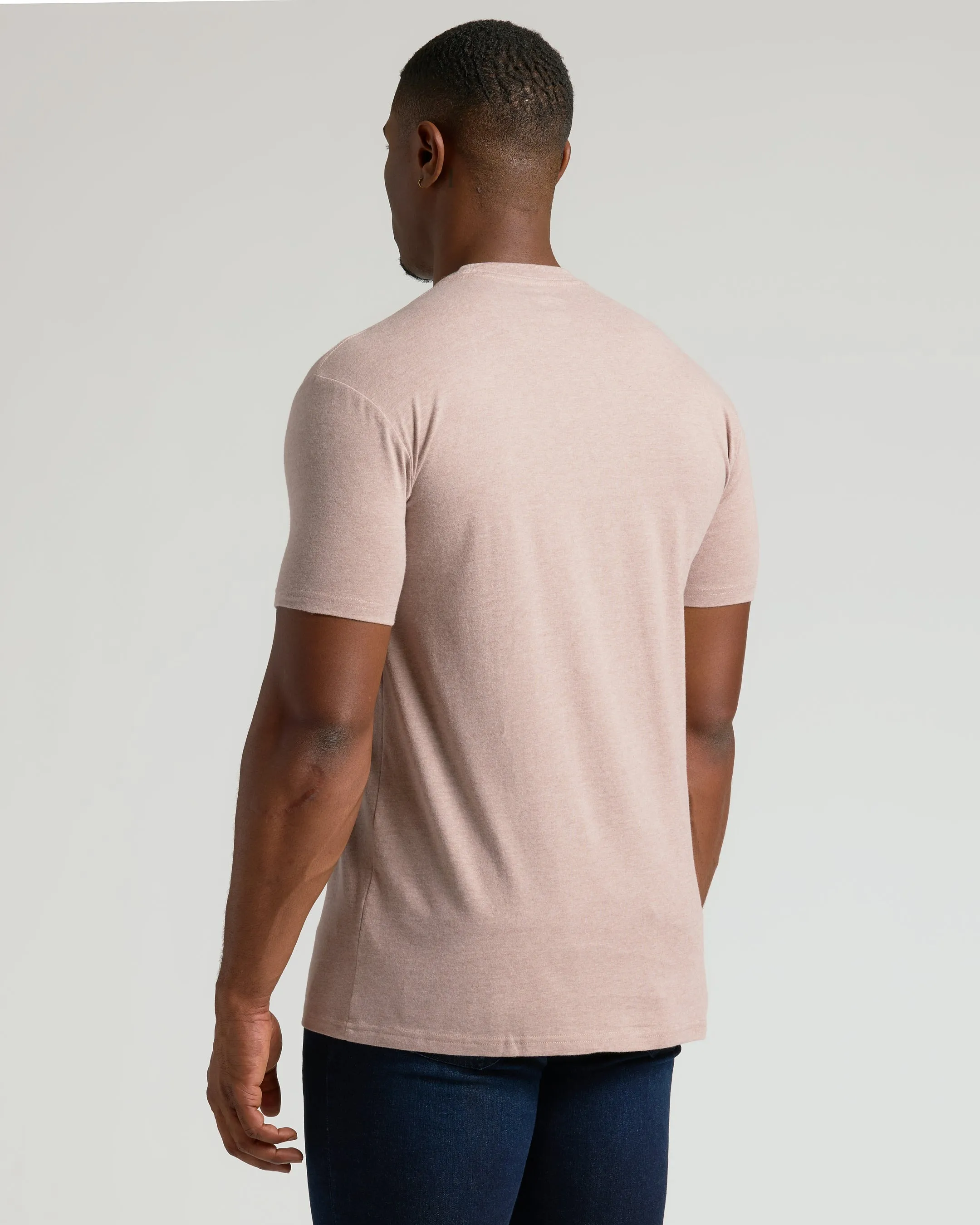 Light Heather Slate Mauve Tall Straight Hem Crew Neck T-Shirt sold by True Classic product image thumbnail 3