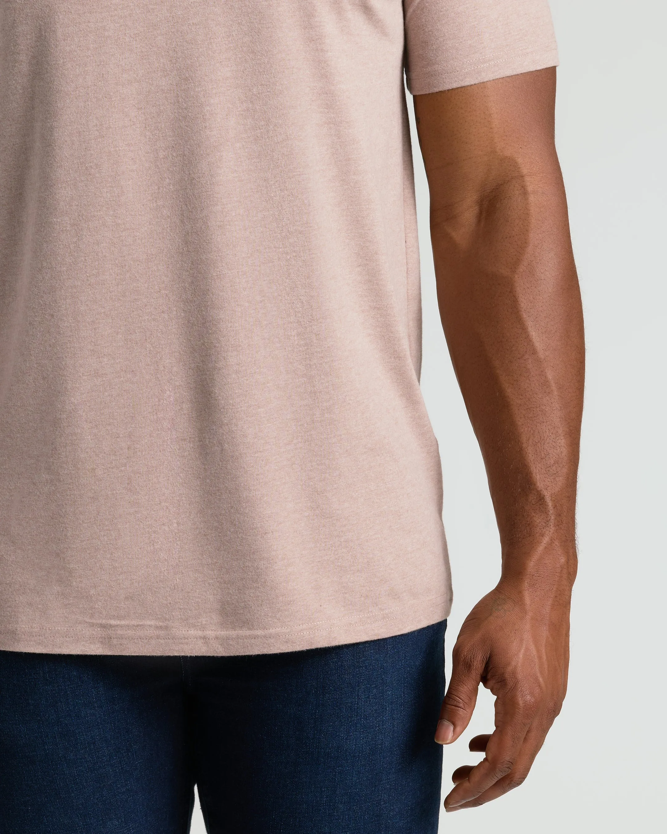 Light Heather Slate Mauve Tall Straight Hem Crew Neck T-Shirt sold by True Classic product image thumbnail 5