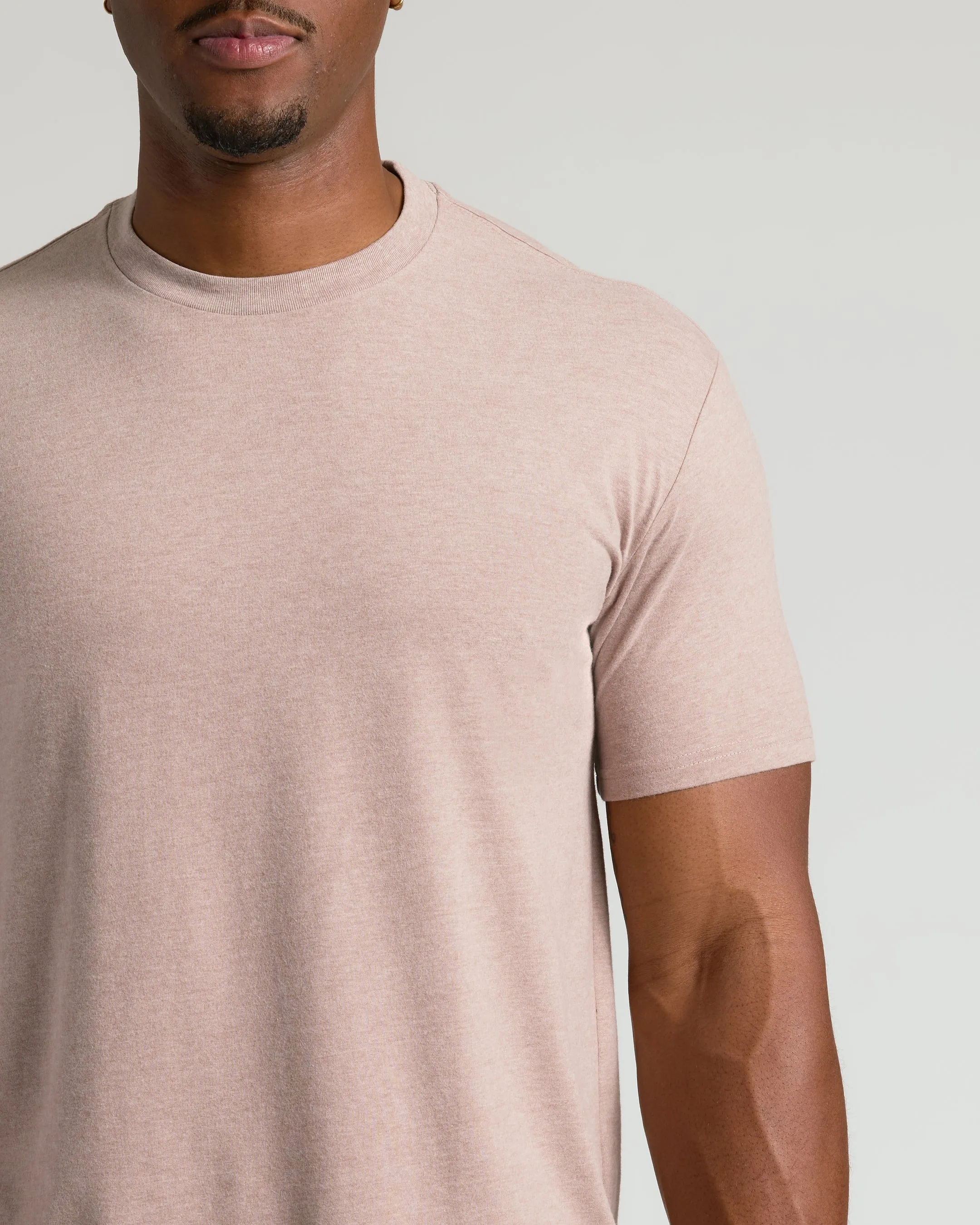 Light Heather Slate Mauve Tall Straight Hem Crew Neck T-Shirt sold by True Classic product image thumbnail 4