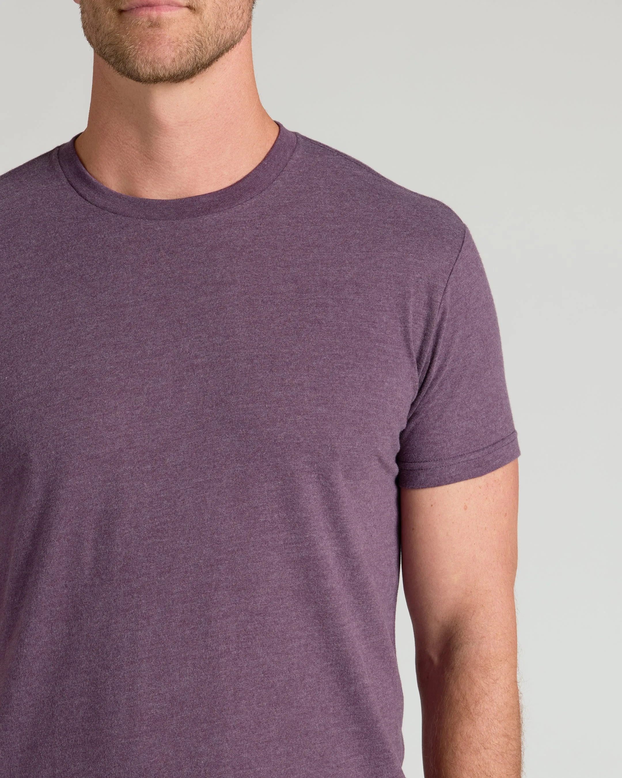 Dark Heather Plum Classic Crew Neck sold by True Classic product image thumbnail 5