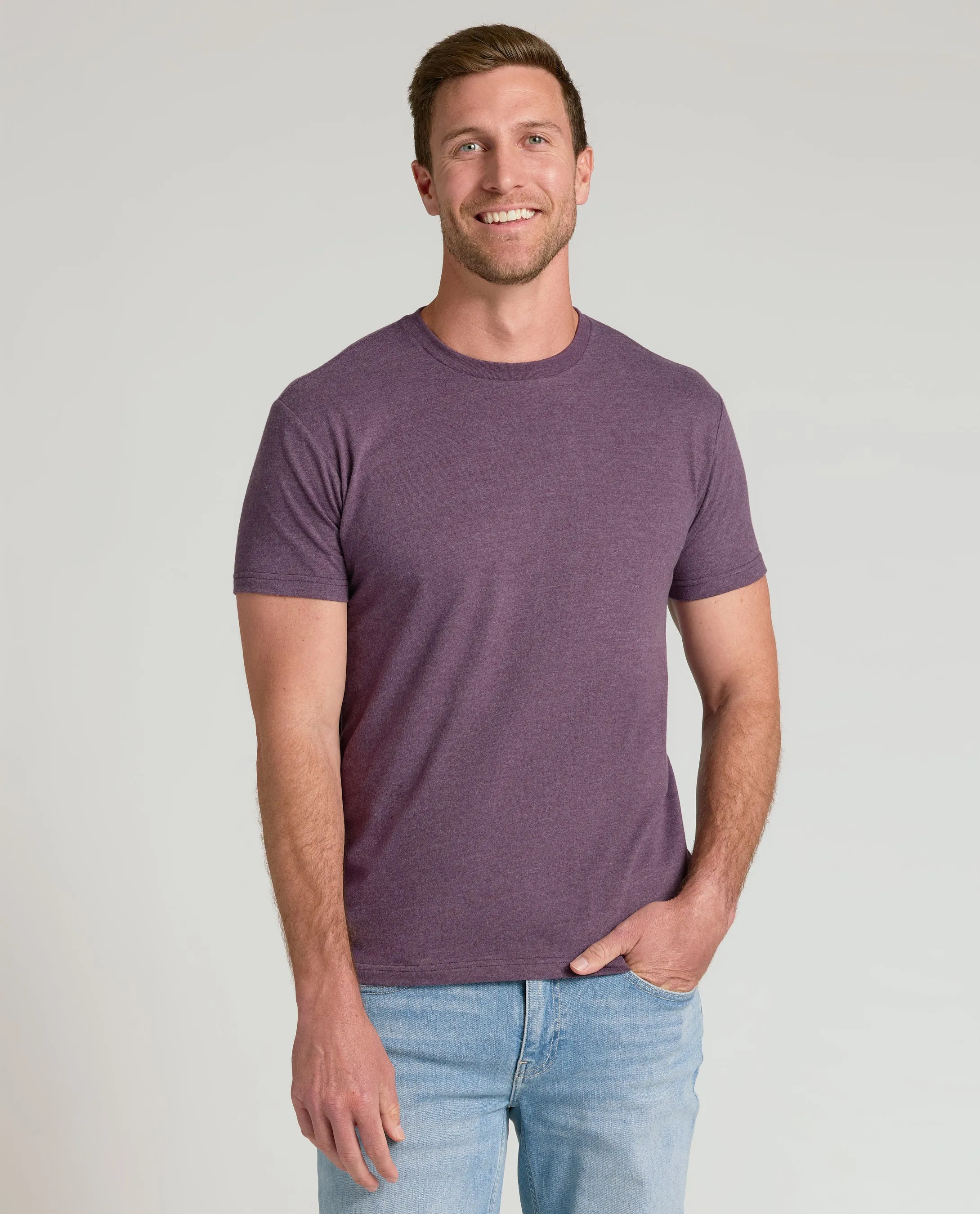 Dark Heather Plum Classic Crew Neck sold by True Classic