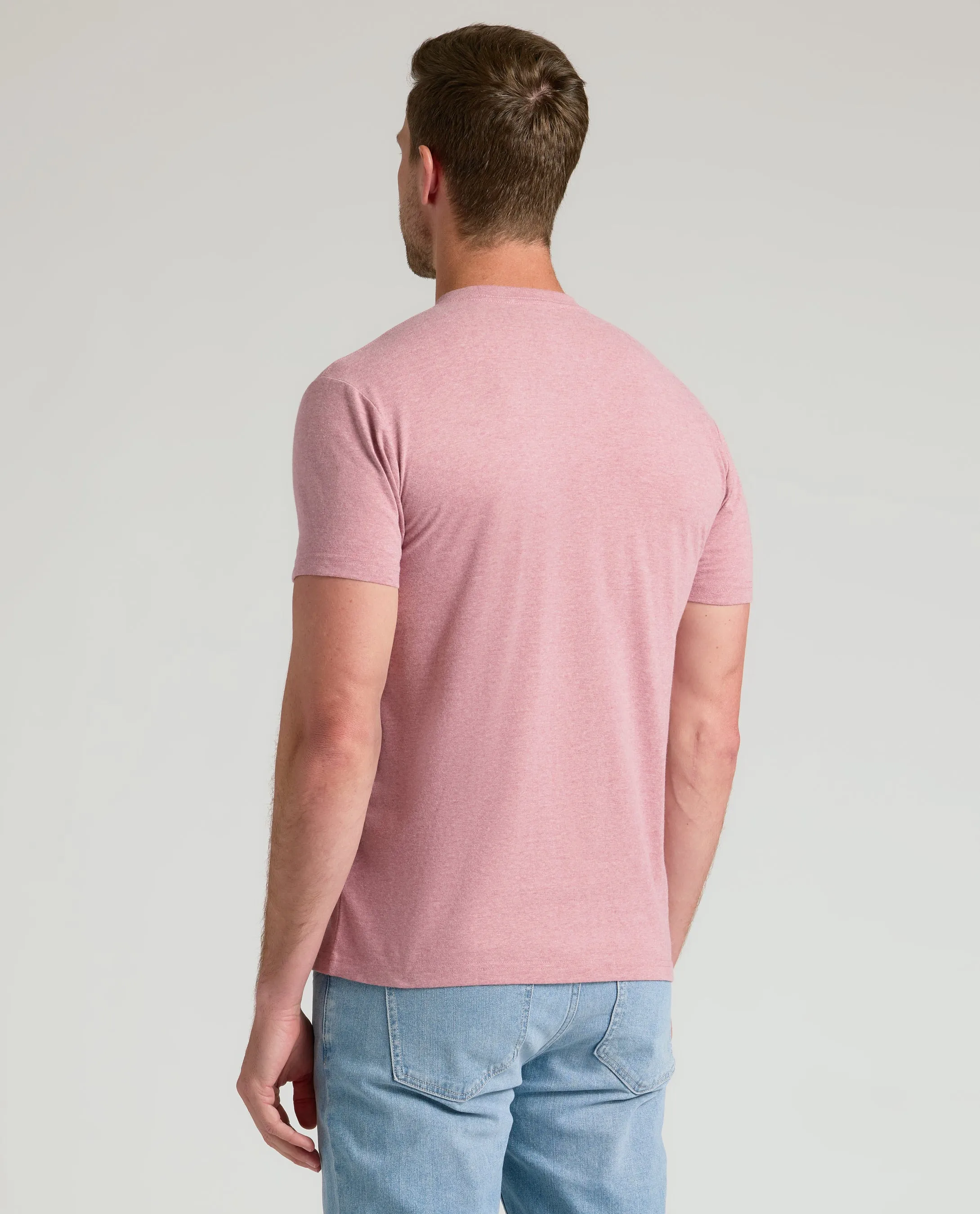 Light Heather Boysenberry Classic Crew Neck sold by True Classic product image thumbnail 3