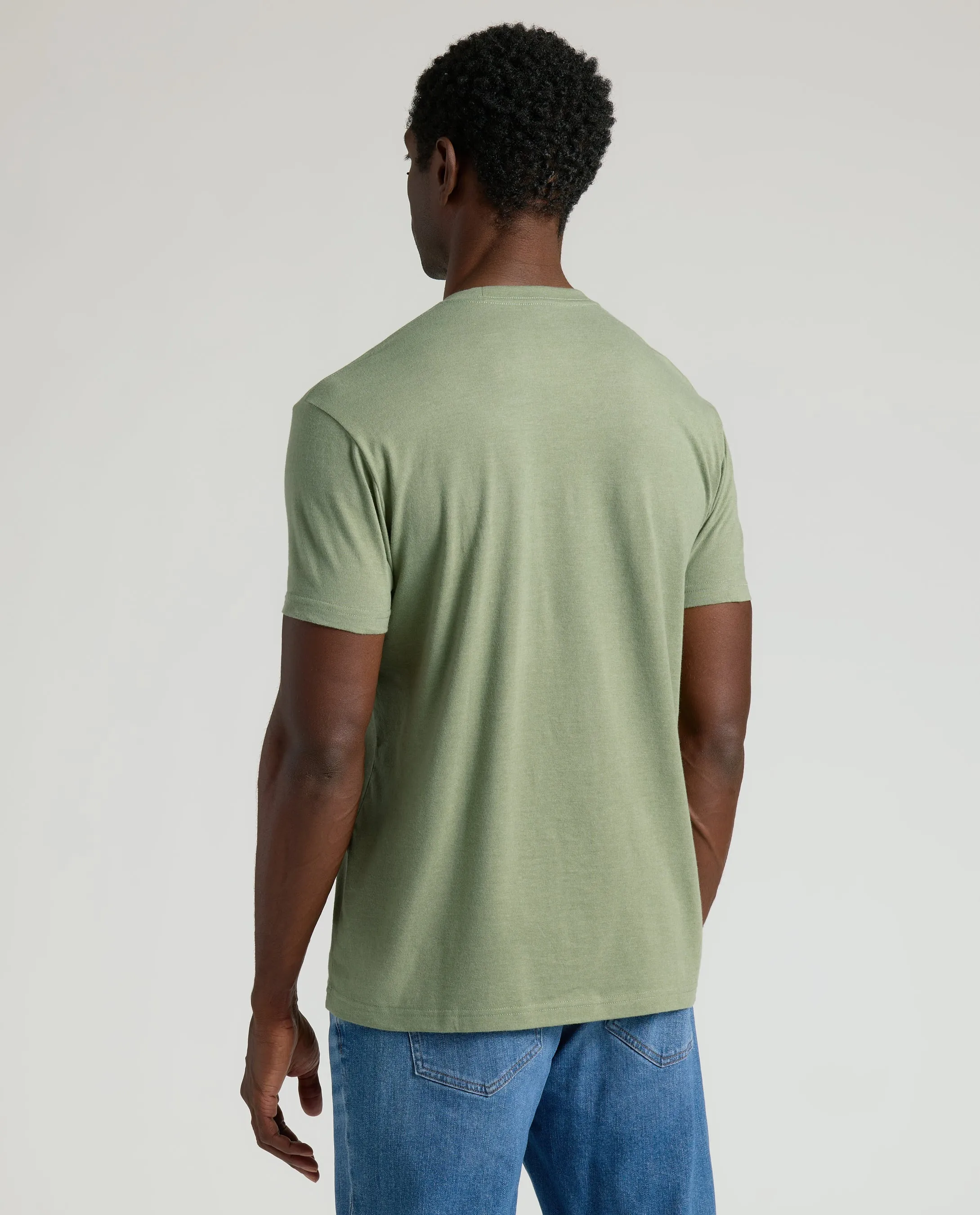 Dark Heather Bay Green Classic Crew Neck sold by True Classic product image thumbnail 3